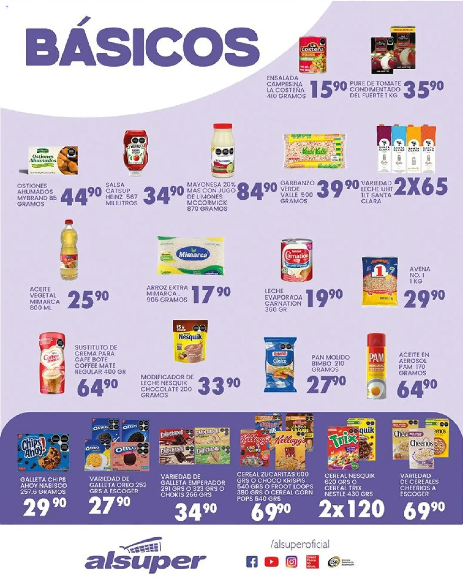 Nuevas ofertas de Alsuper válidas en toda la República Mexicana desde el 17.02.2026. ¡Encuentra las mejores ofertas en Alsuper folleto Laguna! | Página: 3 | Productos: Aceite, Pure de Tomate, Cereales, Catsup