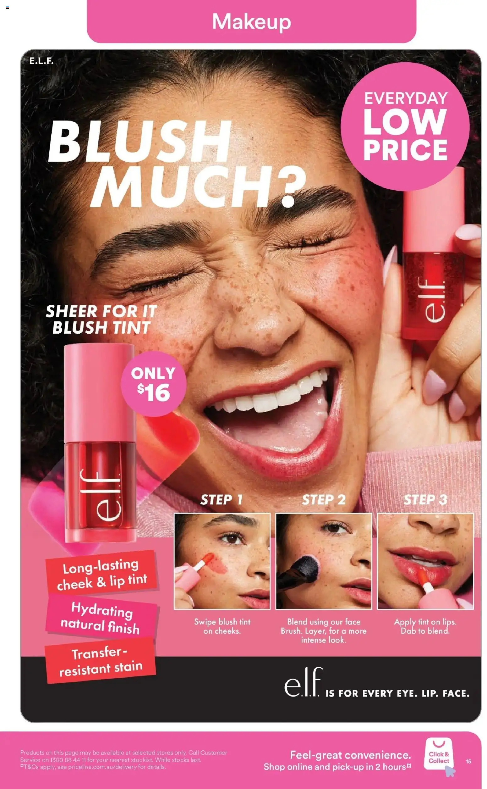 Priceline Pharmacy catalogue - valid from 25.12.2025 | Page: 15 | Products: Blush, Makeup, Lip tint