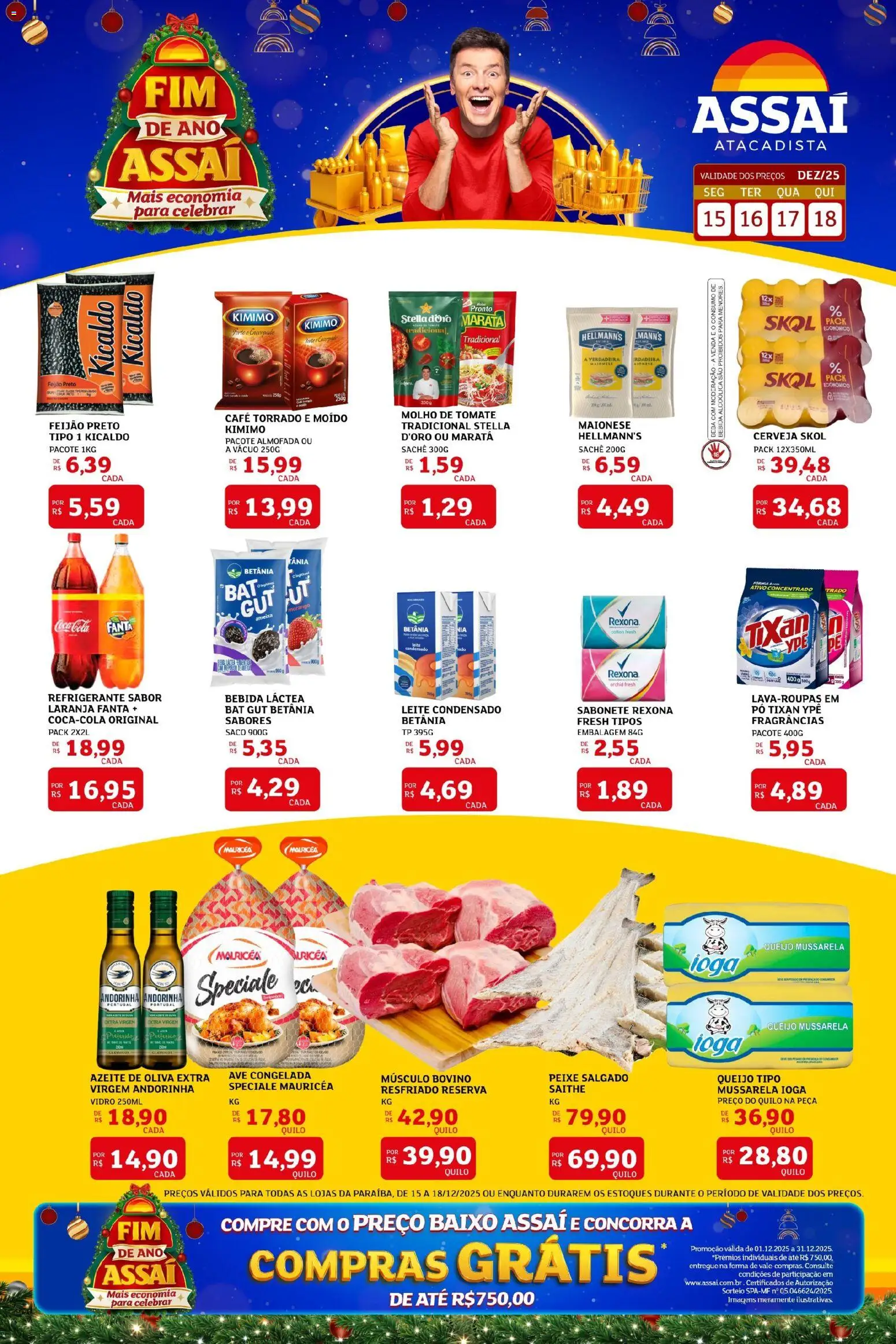 Assaí Atacadista Folheto - válido de 15.12.2025 | Página: 1 | Produtos: Pó, Fanta, Peixe, Leite condensado