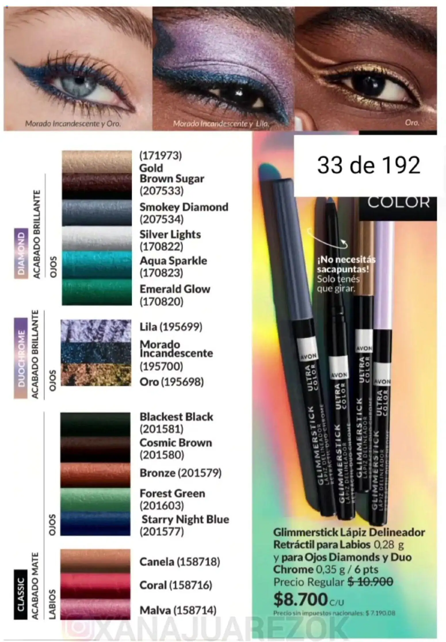 Avon - Campaña 3/2026 │ válido desde el 01.03.2026 | Página: 33 | Productos: Mate, Sacapuntas, Delineador