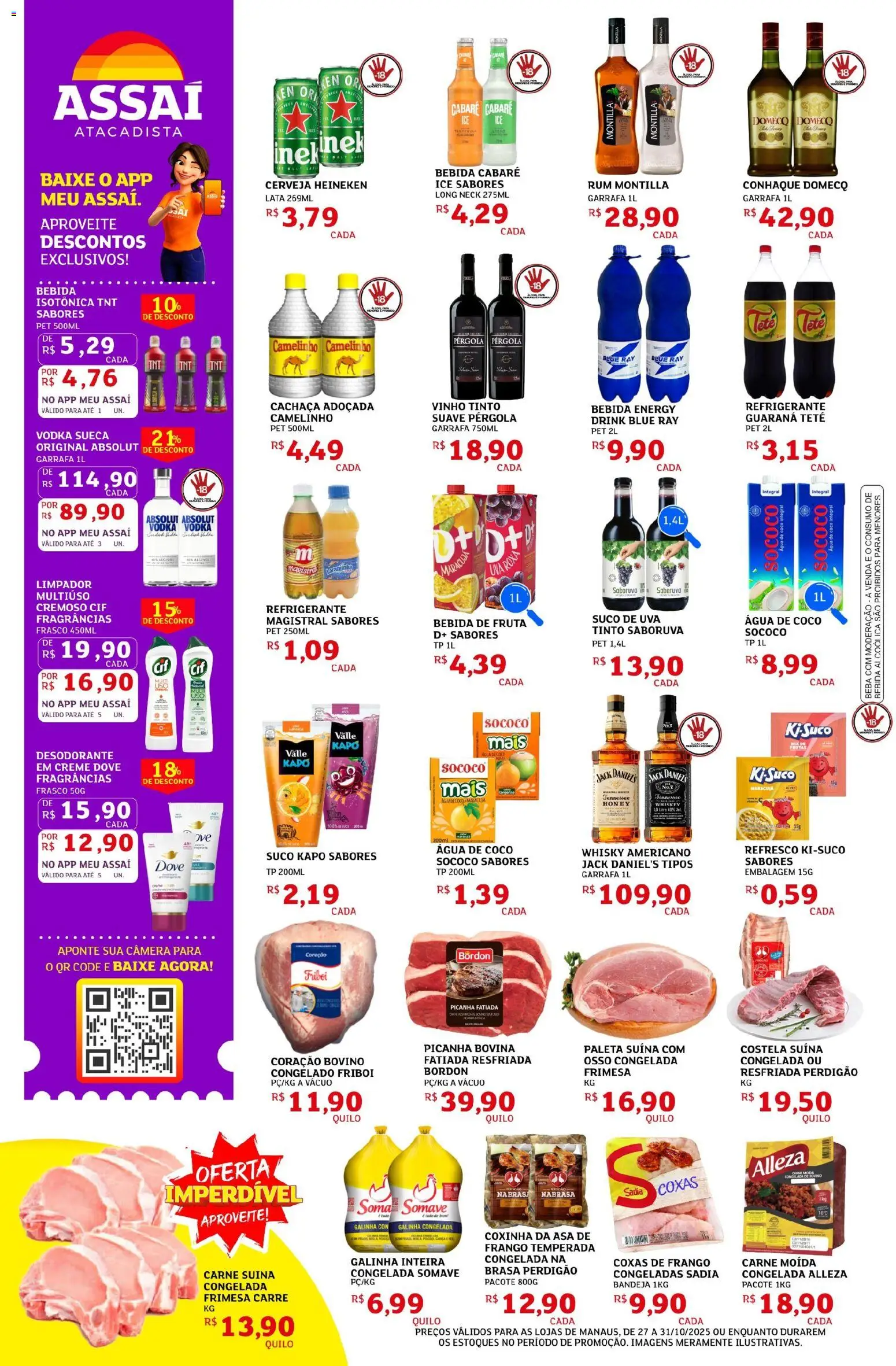 Assaí Atacadista Folheto - válido de 27.10.2025 | Página: 4 | Produtos: Coco, Whisky, Vinho, Bebida