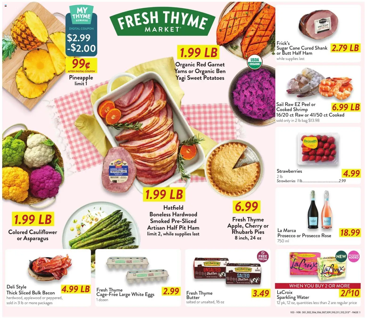 Fresh Thyme Weekly Ad - OH - valid from 01.04.2026 | Page: 3 | Products: Asparagus, Pineapple, Potatoes, Sugar