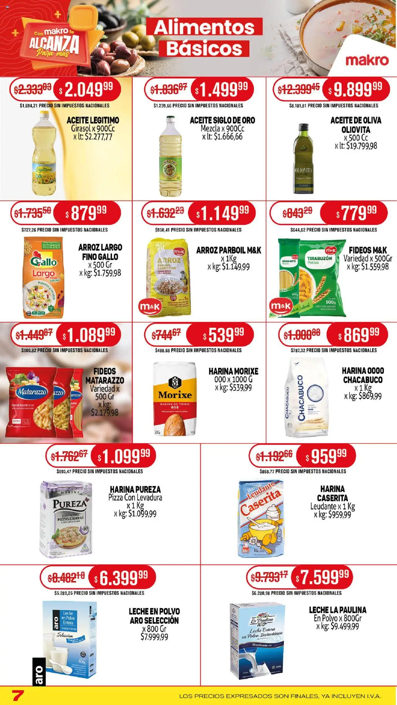 Makro ofertas │ válido desde el 14.08.2025 | Página: 7 | Productos: Leche en polvo, Polvo, Leche, Pizza