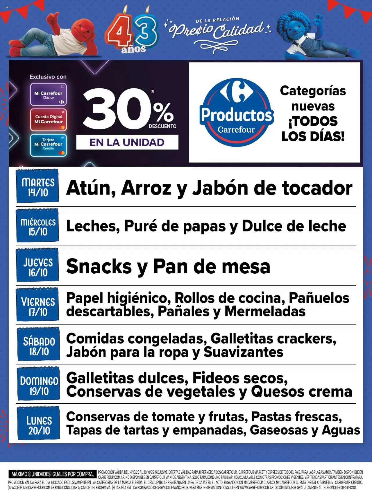 Carrefour ofertas -  Mendoza │ válido desde el 14.10.2025 | Página: 2 | Productos: Teléfono, Mesa, Leche, Crema