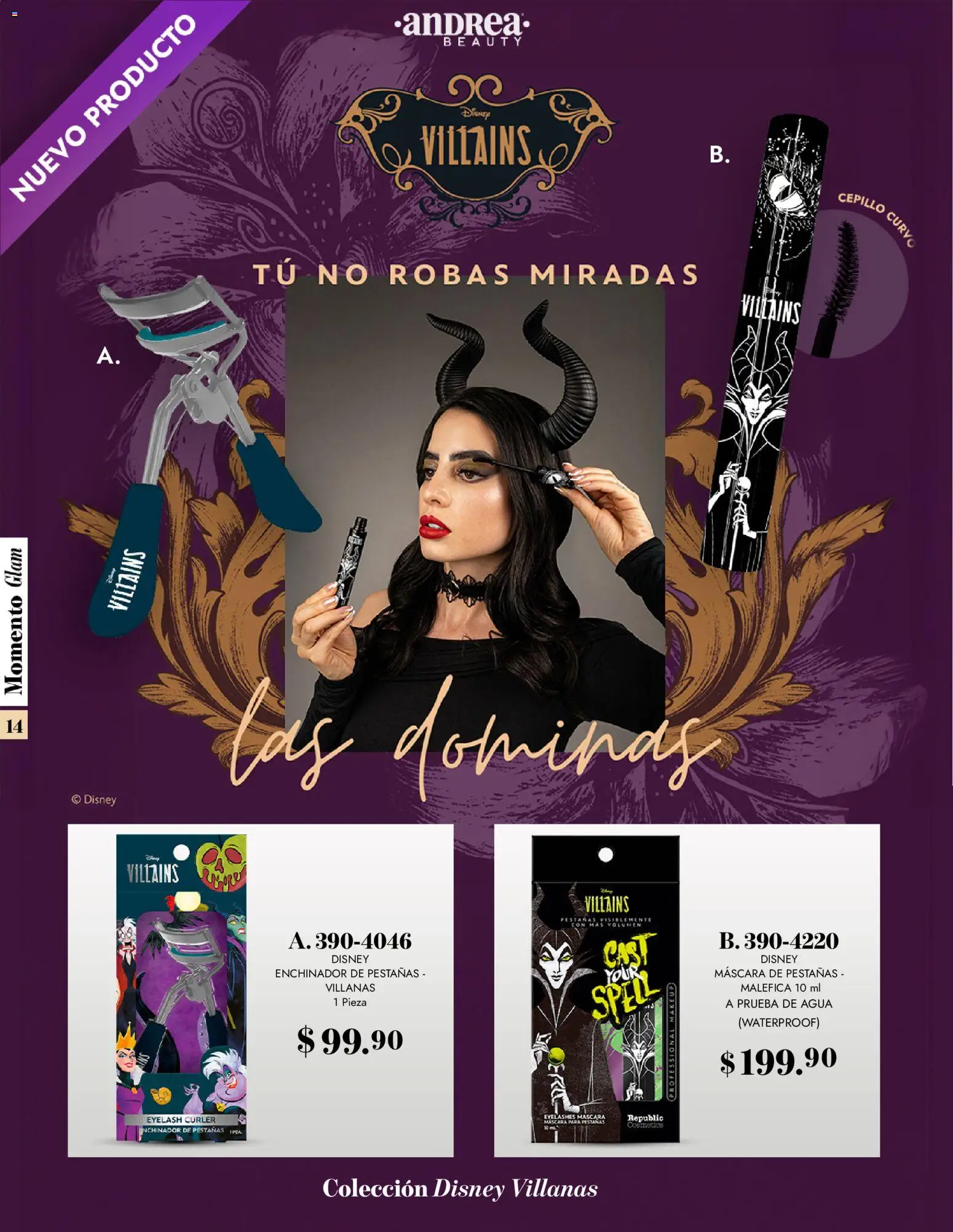 Nuevas ofertas de Andrea válidas en toda la República Mexicana desde el 26.10.2025. ¡Encuentra las mejores ofertas en Andrea catálogo Momento Glam! | Página: 14 | Productos: Cepillo, Máscara, Agua, Máscara de pestañas