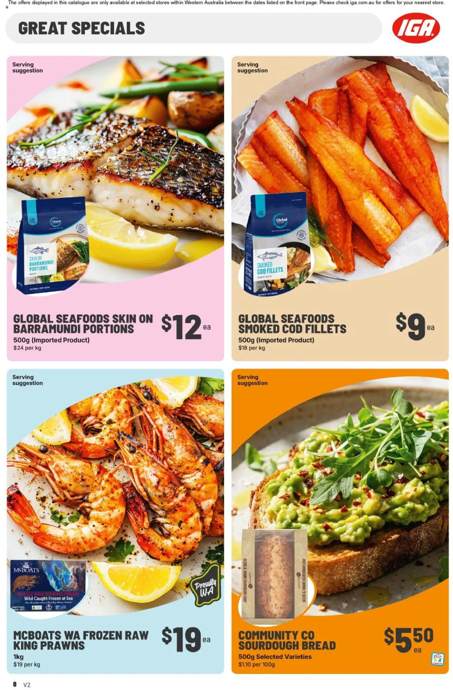 IGA catalogue - valid from 25.02.2026 | Page: 8 | Products: Bread, Prawns, Seeds