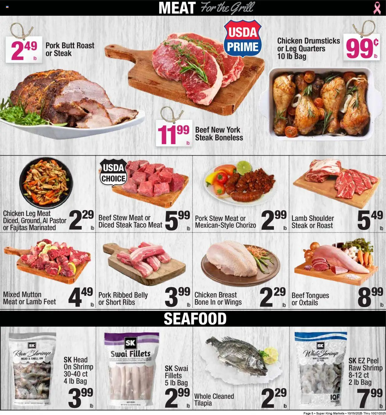 Super King - Weekly Ad - valid from 15.10.2025 | Page: 5 | Products: Beef, Seafood, Bag, Grill