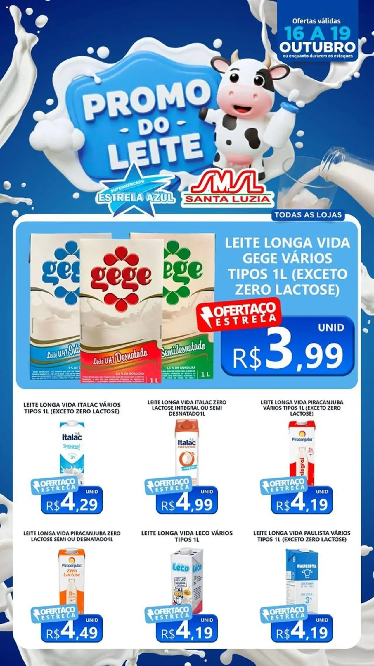 Estrela Azul Folheto - válido de 16.10.2025 | Página: 1 | Produtos: Leite