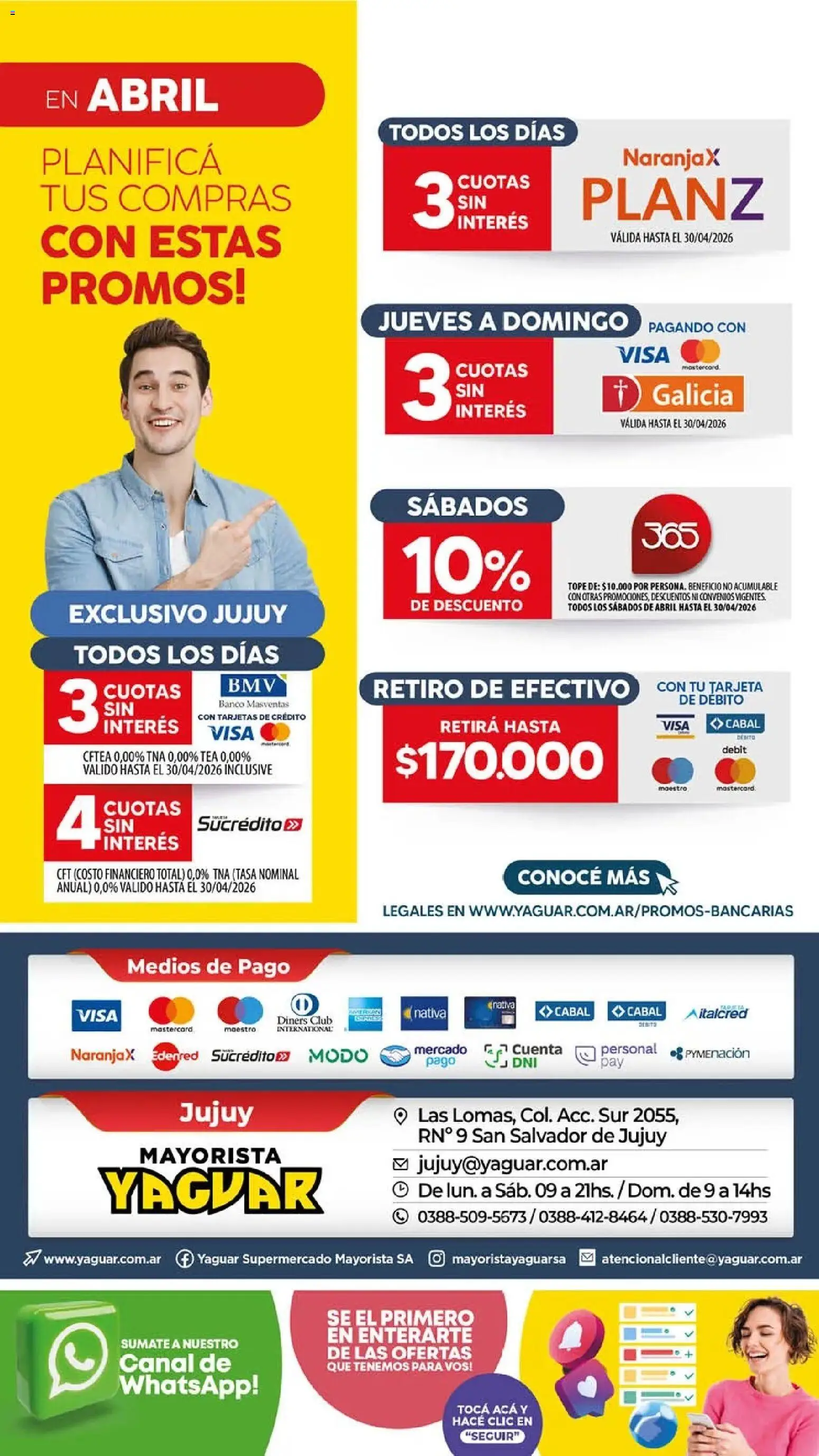 Yaguar - Oferta Semanal Jujuy │ válido desde el 30.03.2026 | Página: 19 | Productos: Banco