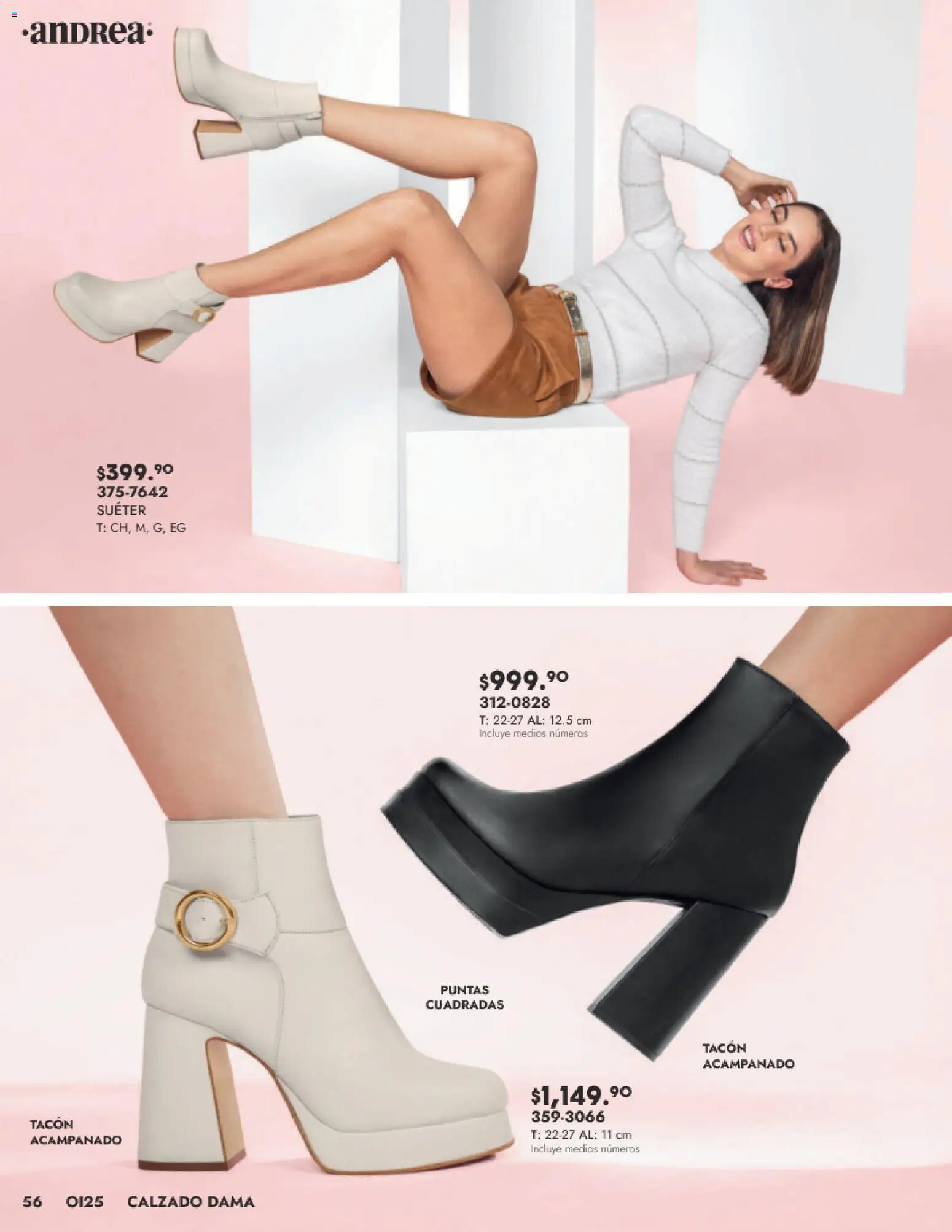 Nuevas ofertas de Andrea válidas en toda la República Mexicana desde el 24.08.2025. ¡Encuentra las mejores ofertas en Andrea - Catálogo Calzado Dama! | Página: 56 | Productos: Suéter