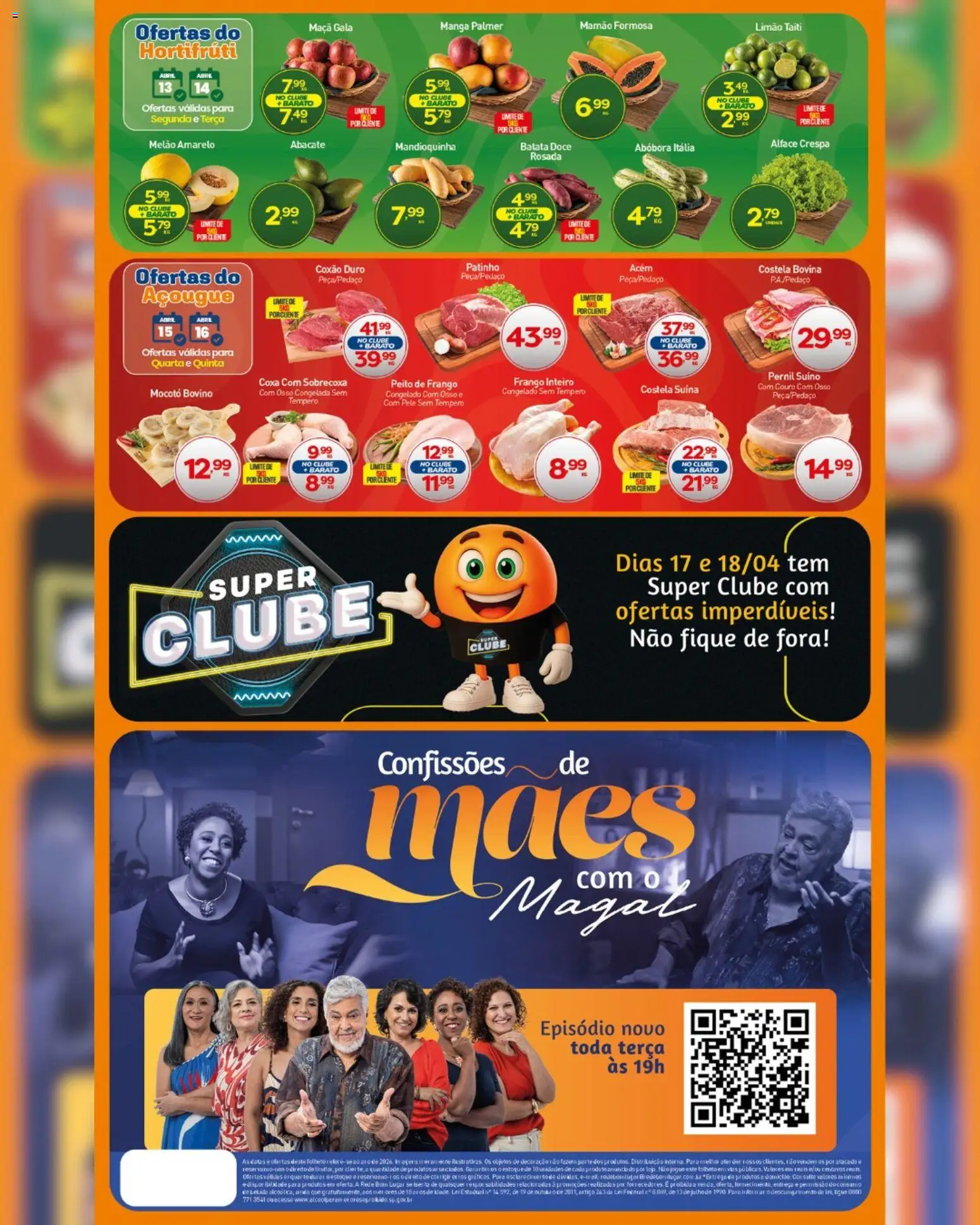 Rede Bom Lugar Folheto - válido de 13.04.2026 | Página: 4 | Produtos: Melão, Abóbora, Frango, Peito de frango