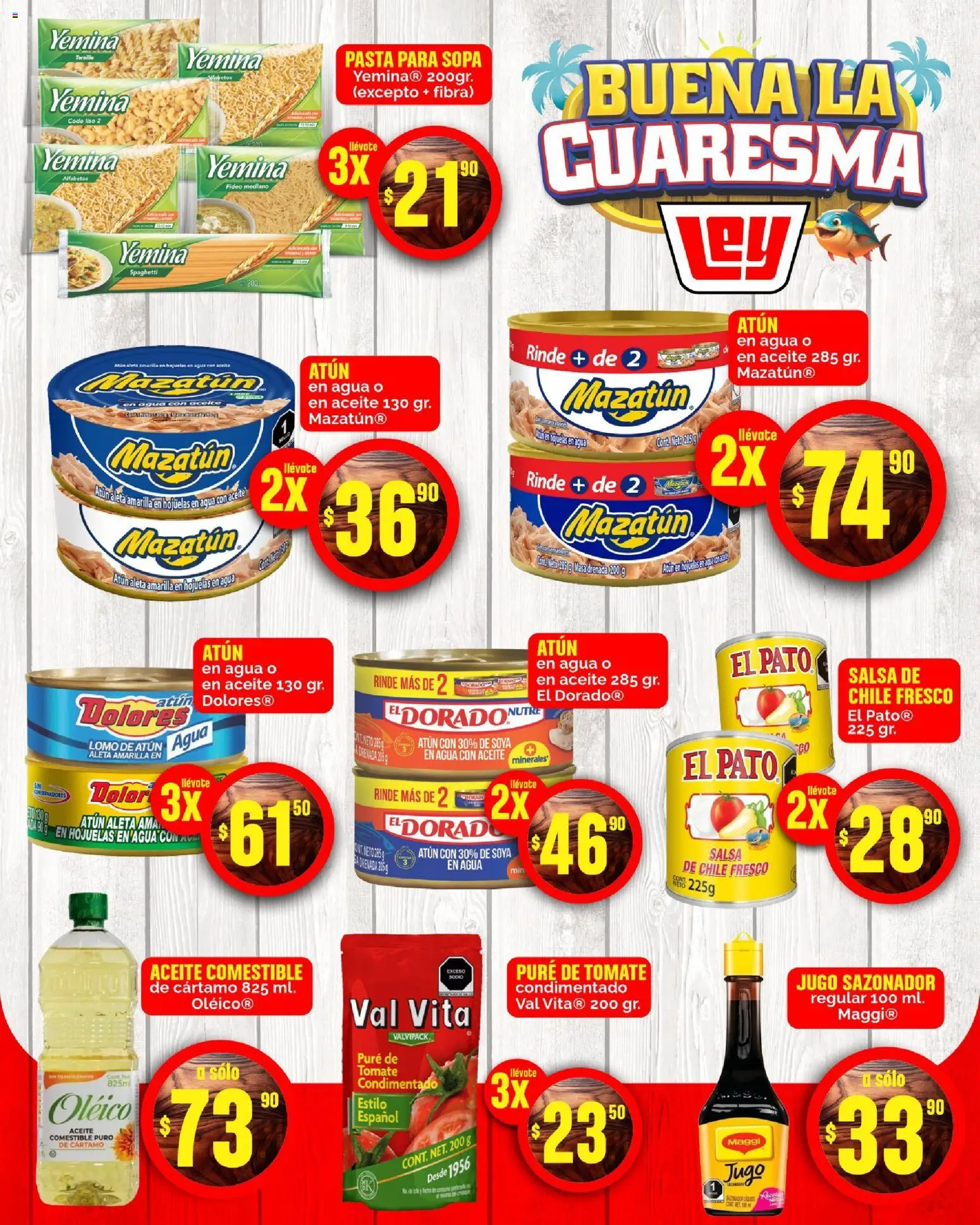 Nuevas ofertas de Casa Ley válidas en toda la República Mexicana desde el 17.02.2026. ¡Encuentra las mejores ofertas en Casa Ley folleto Buena la Cuaresma Frontera! | Página: 3 | Productos: Atún, Sopa, Agua, Jugo