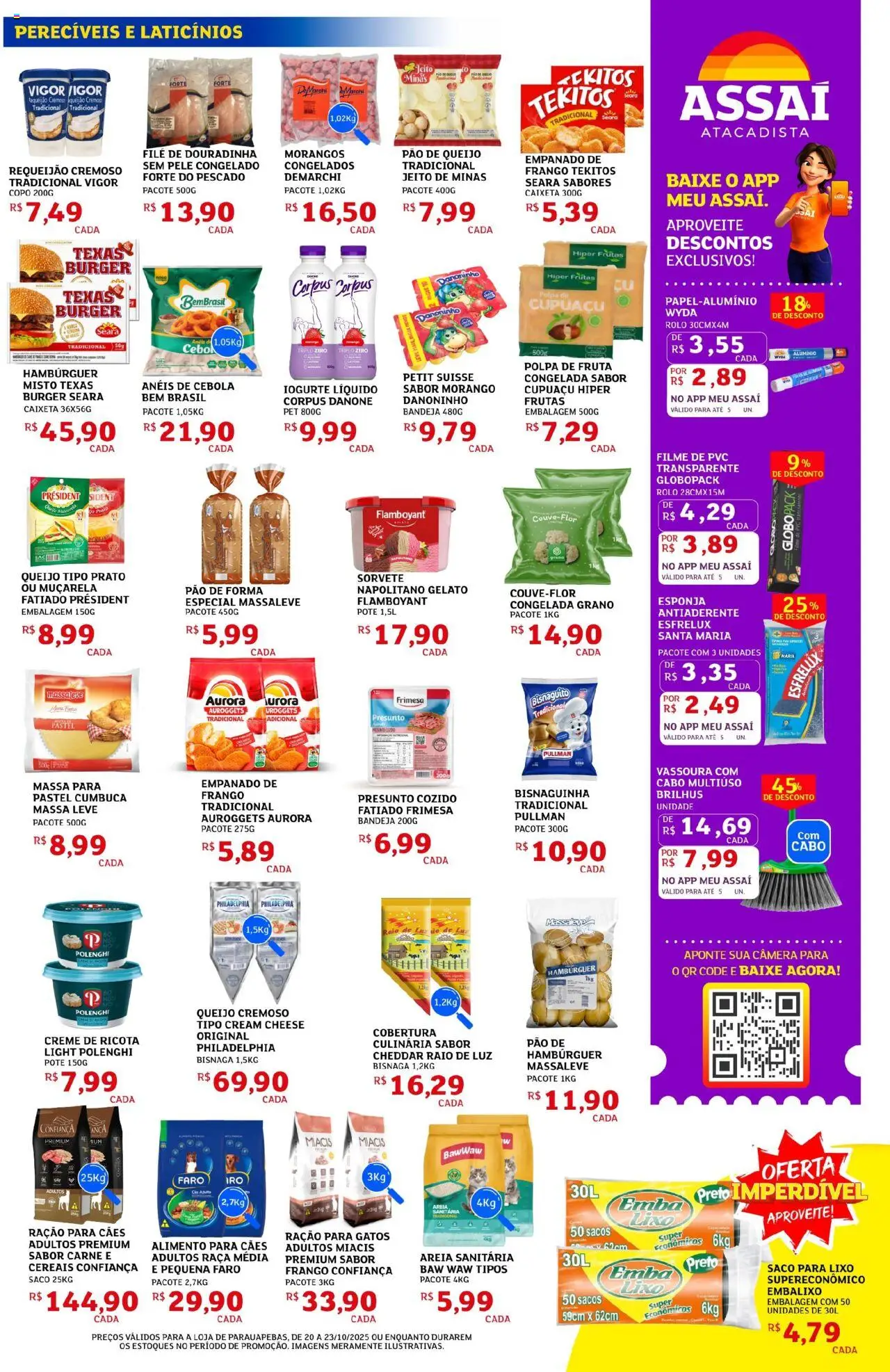 Assaí Atacadista Folheto - válido de 20.10.2025 | Página: 3 | Produtos: filme de PVC, Presunto, Muçarela, Morangos