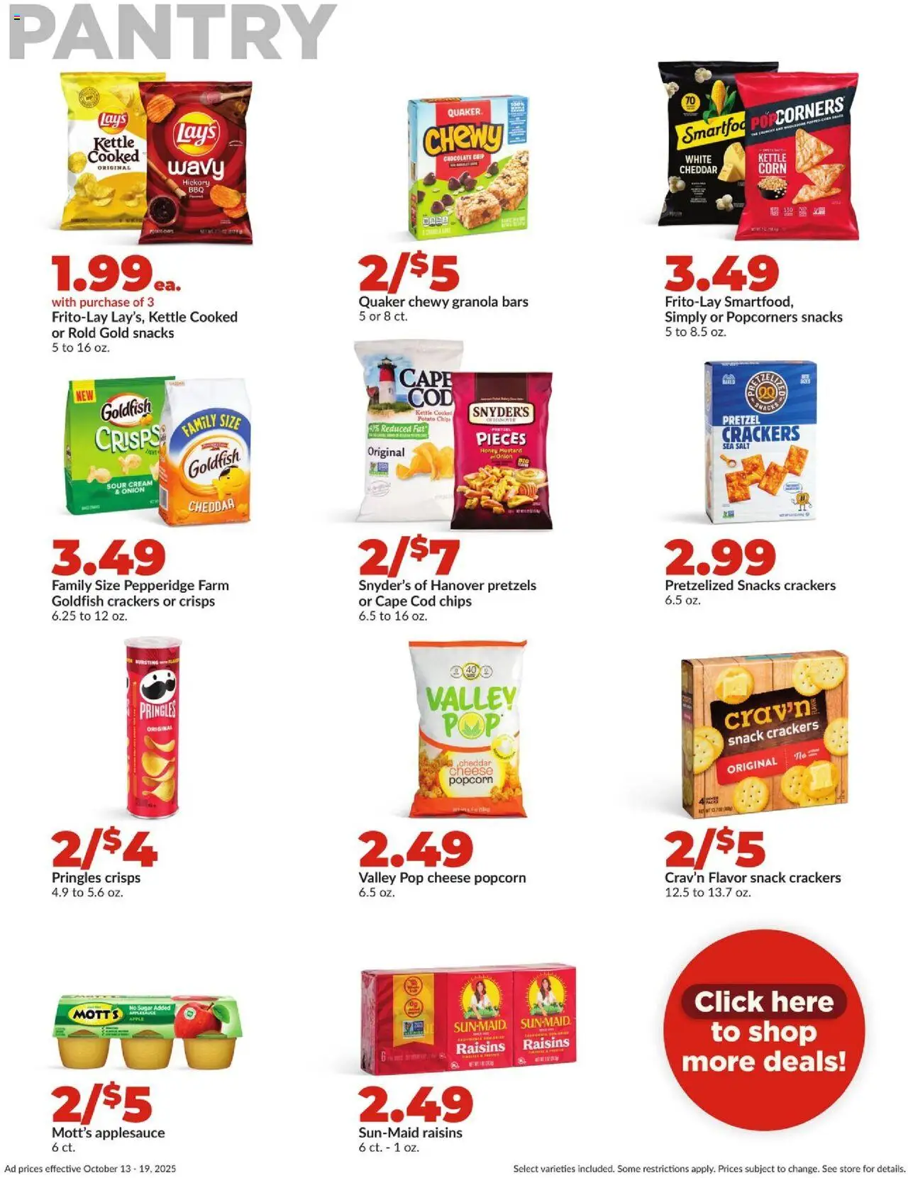 HyVee Weekly Ad - valid from 13.10.2025 | Page: 18 | Products: Cream, Chocolate Chip, Onion, Kettle