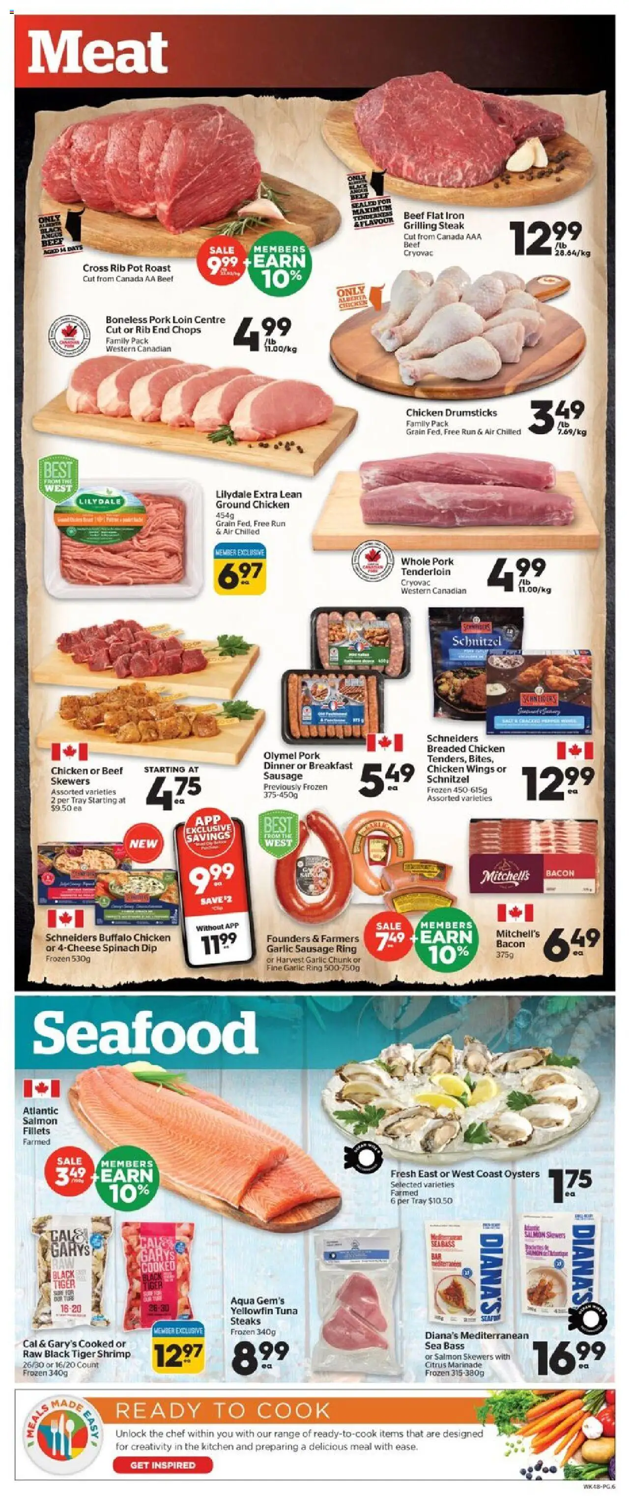 Calgary Co-op flyer valid from 02.10.2025 | Page: 7 | Products: Beef, Chicken wings, Iron, Pork
