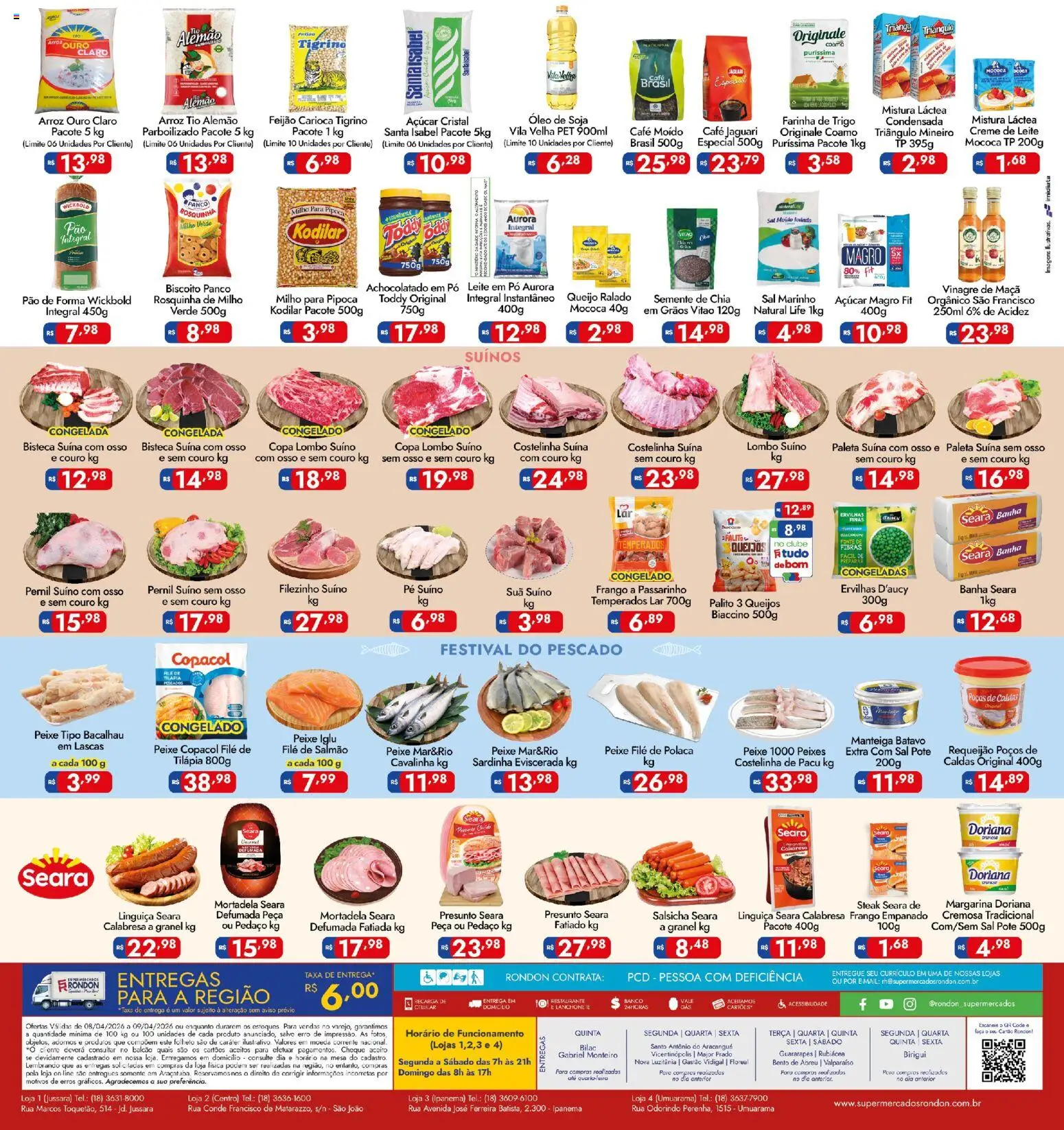 Supermercados Rondon Folheto - válido de 08.04.2026 | Página: 2 | Produtos: Pó, Kodilar, Tilápia, Leite em pó