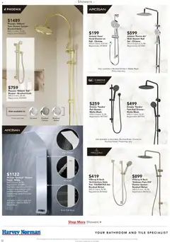 Preview of Harvey Norman March Bathroom and Tiles - valid from 11.03.2026 | Page: 12 | Products: Shower, Greens, Bathroom