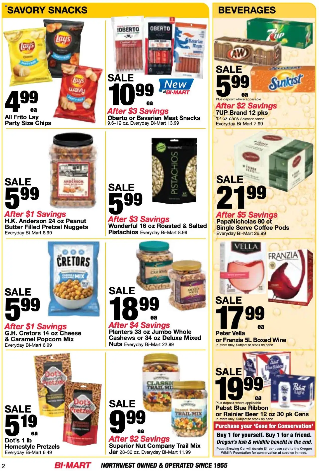 Bi-Mart Anniversary Savings Book - valid from 26.08.2025 | Page: 2 | Products: Butter, Fish, Chips, Nuts