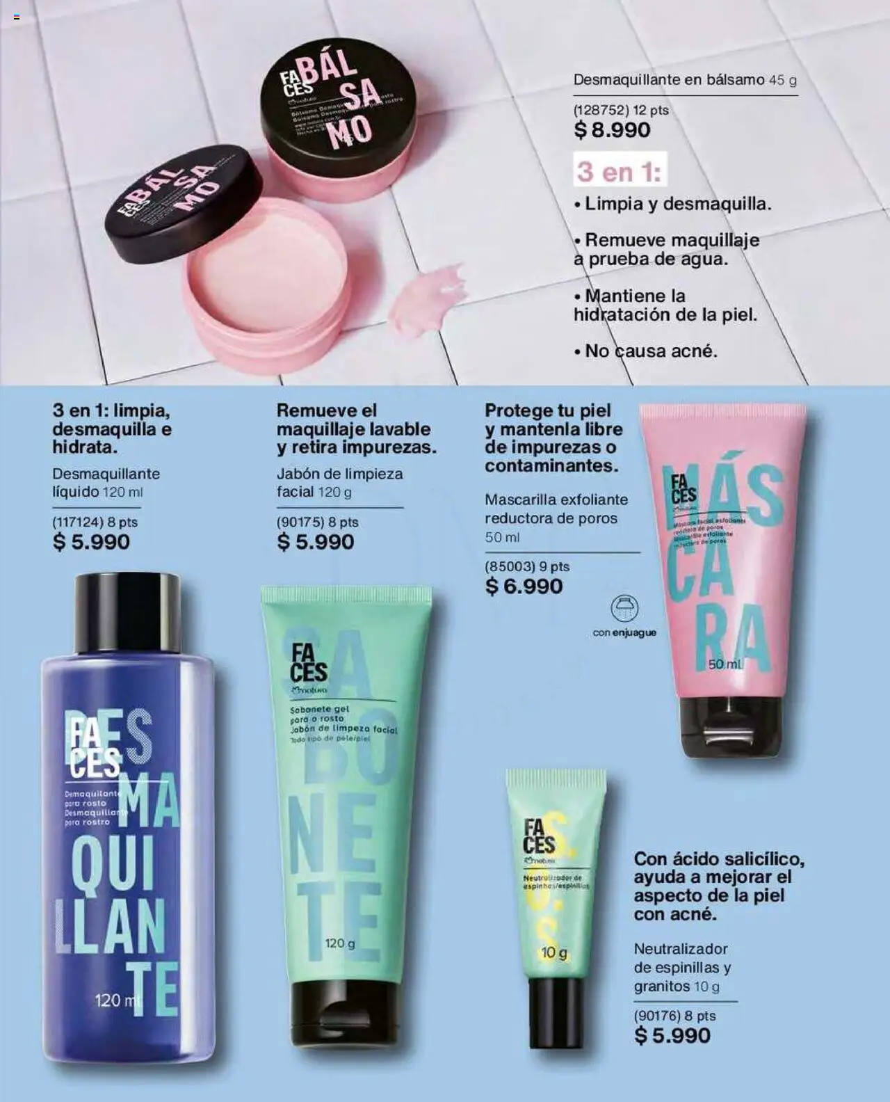 Natura catálogo │ válido desde el 04.07.2025 | Página: 90 | Productos: Desmaquillante, Maquillaje, Mascarilla, Jabón