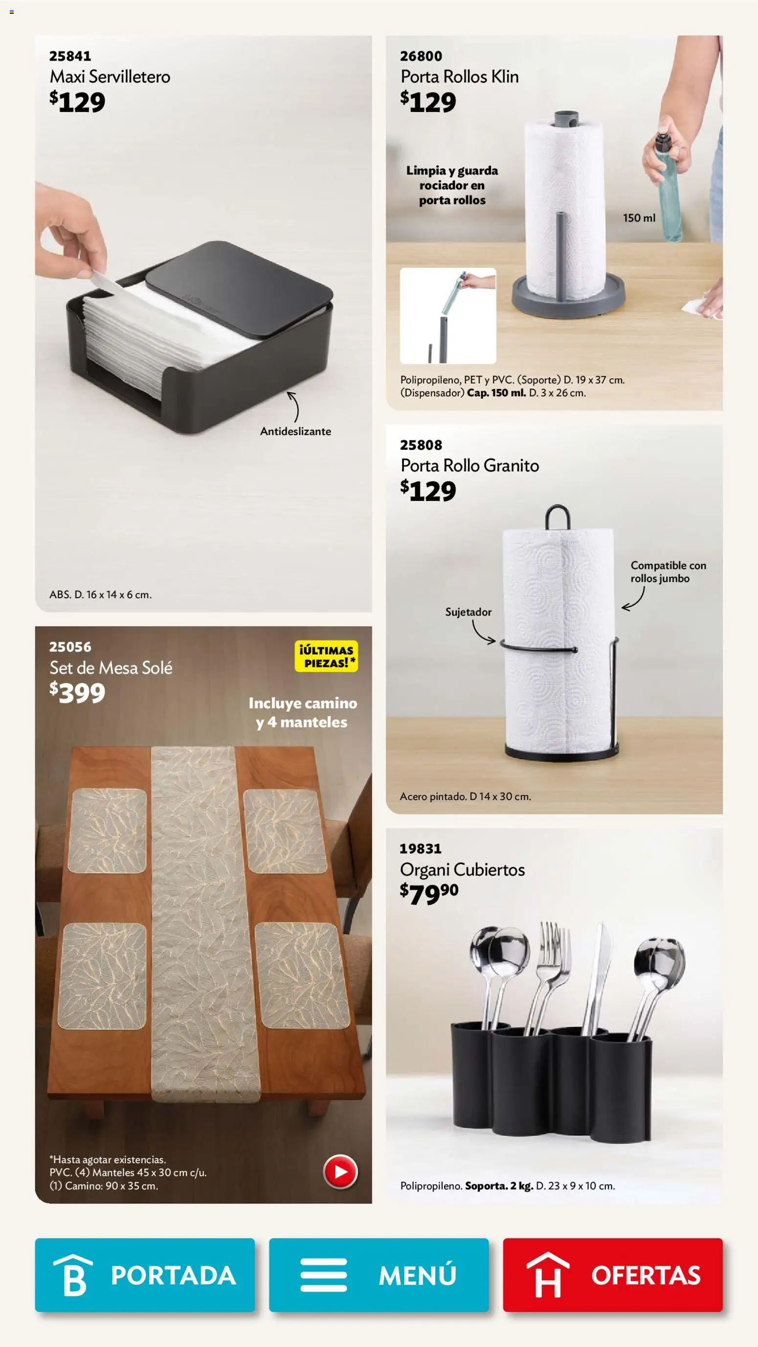 Nuevas ofertas de Betterware válidas en toda la República Mexicana desde el 04.05.2026. ¡Encuentra las mejores ofertas en Betterware campaña 5 2026! | Página: 46 | Productos: Mesa, Servilletero, Porta rollo