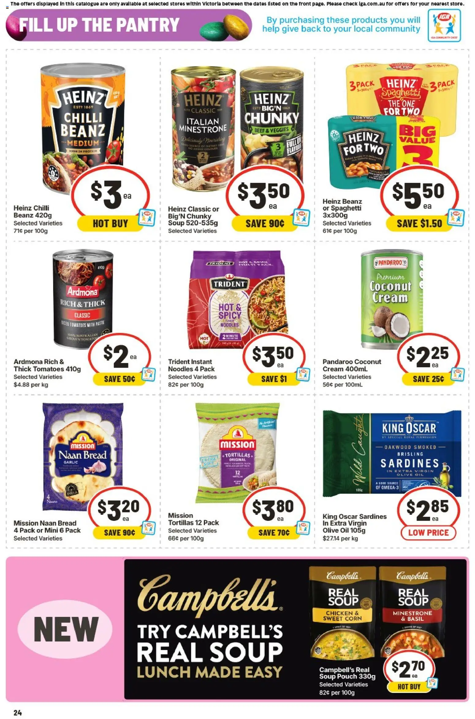 IGA catalogue - valid from 25.03.2026 | Page: 24 | Products: Chicken, Noodles, Beef, Cream
