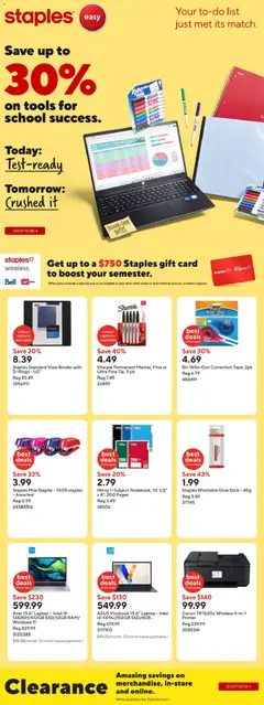 Preview of Staples weekly flyer / circulaire from shop Staples valid from 09.01.2026