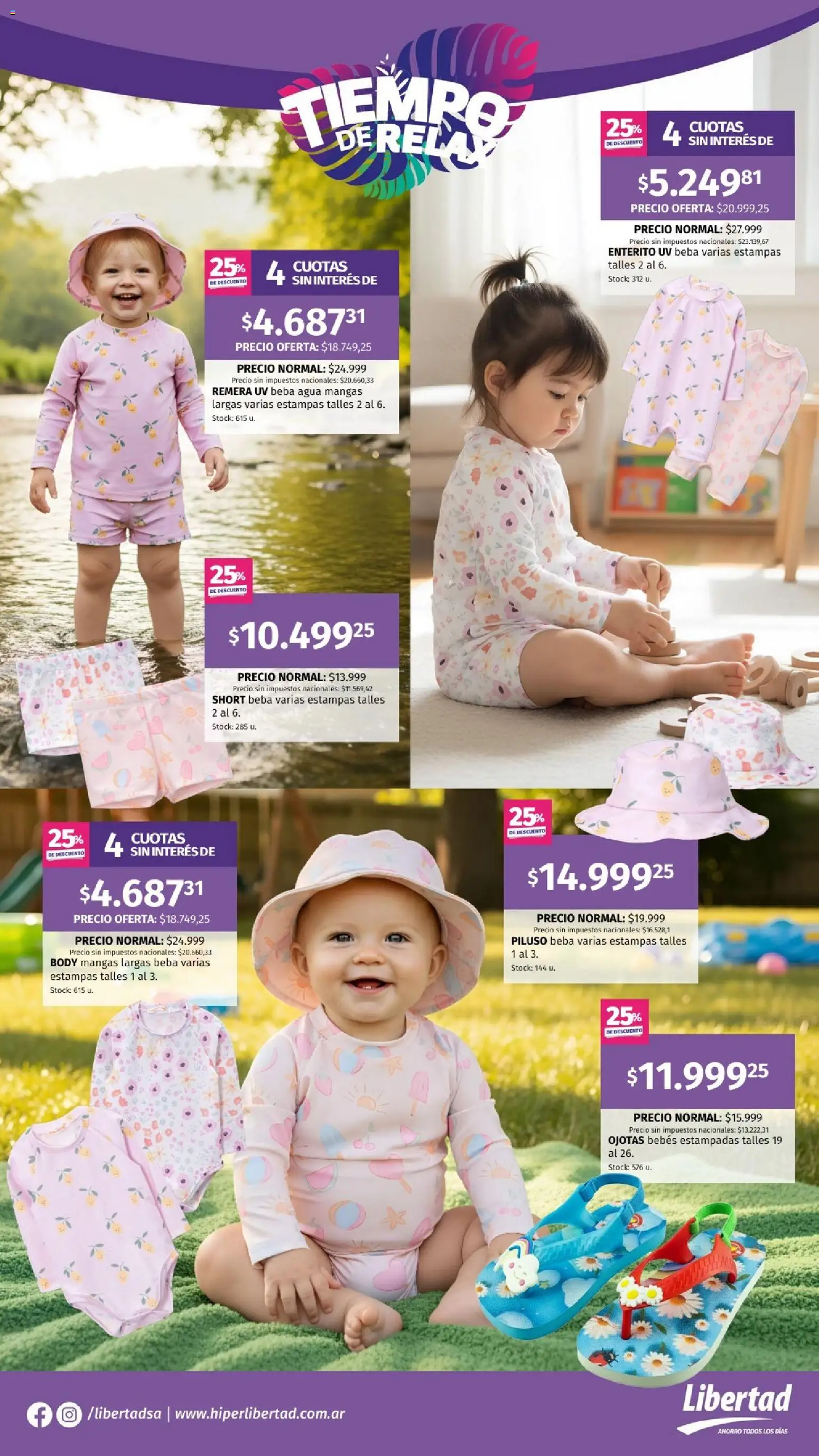 Hipermercado Libertad - Tiempo Relax  │ válido desde el 14.11.2025 | Página: 16 | Productos: Remera, Short, Ojotas, Agua