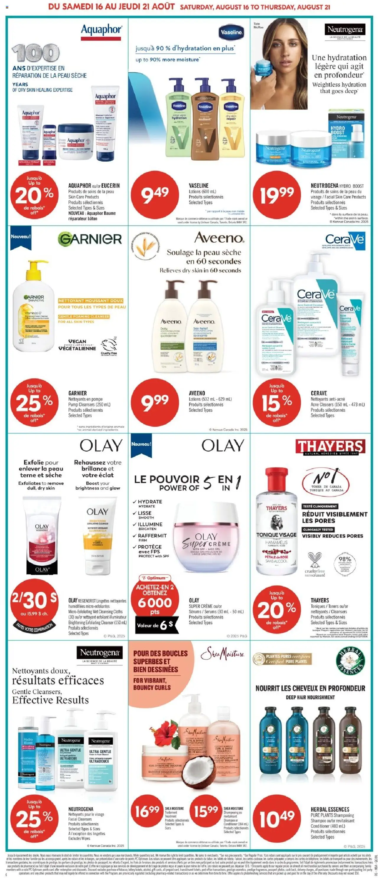 Pharmaprix flyer valid from 16.08.2025 | Page: 13 | Products: Cream, PC, Toner, Shampoo