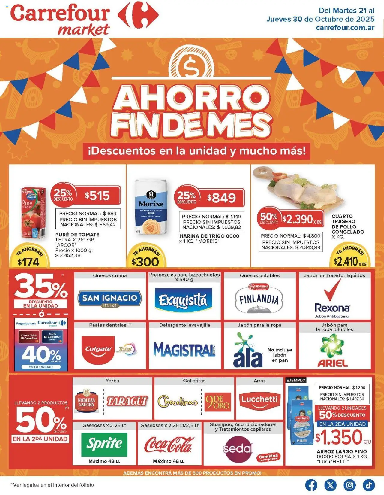 Carrefour ofertas - Catamarca │ válido desde el 21.10.2025 | Página: 25 | Productos: Harina, Ropa, Pure de Tomate, Crema