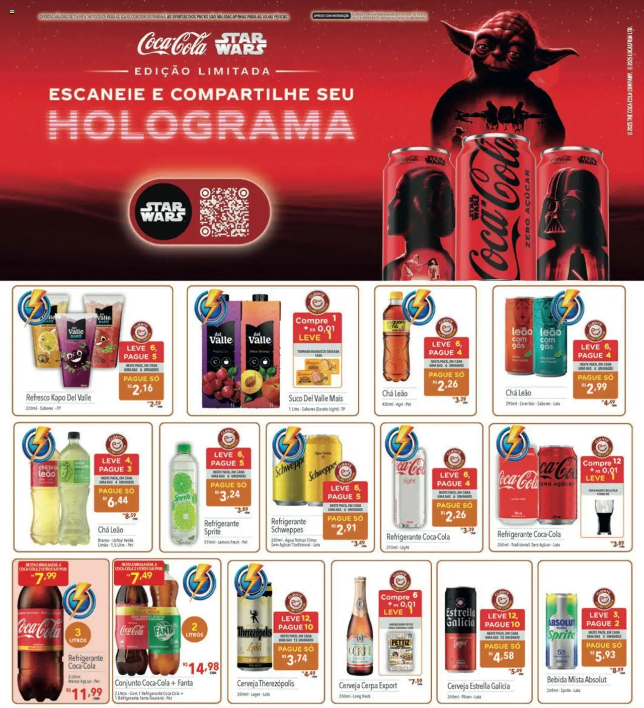 Supermercados Condor Folheto - válido de 25.09.2025 | Página: 19 | Produtos: Guaraná, Fanta, Cola, Suco