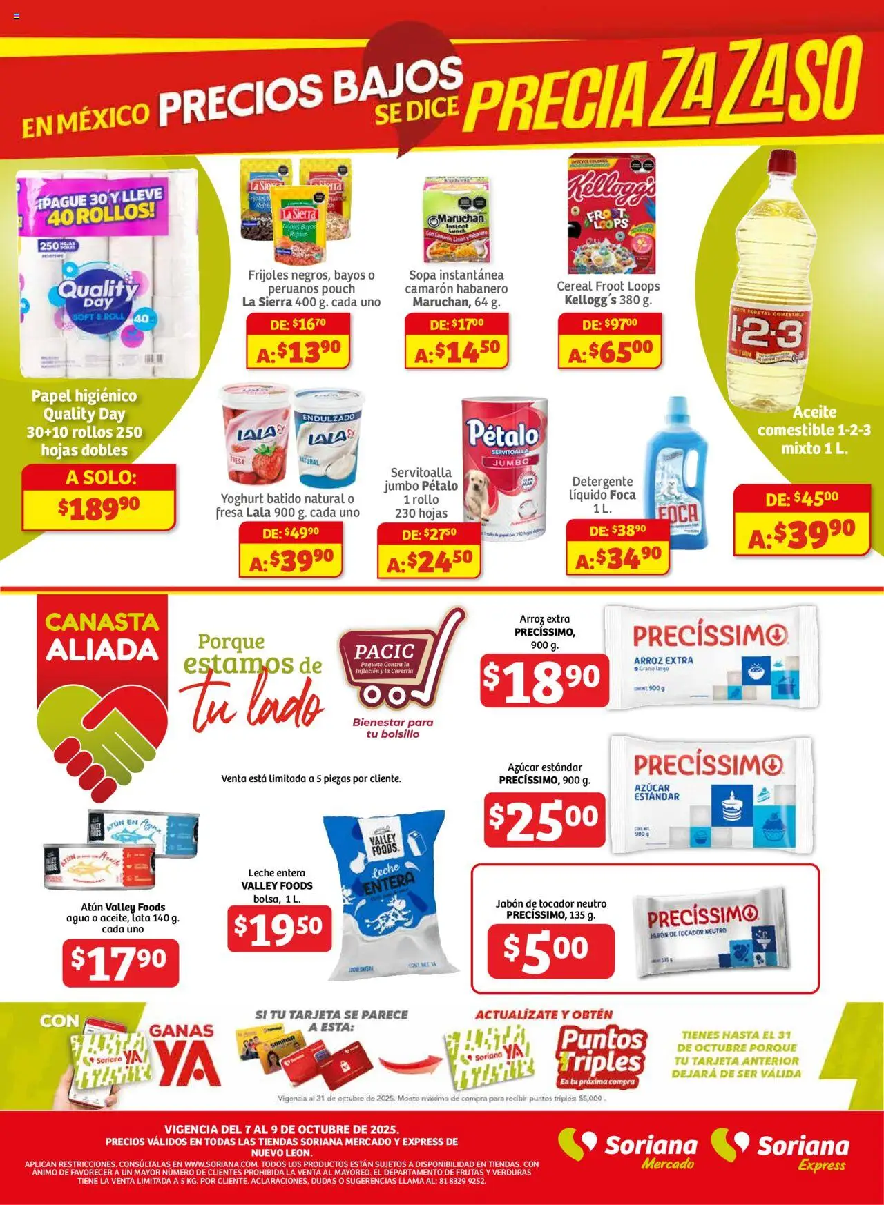 Nuevas ofertas de Soriana válidas en toda la República Mexicana desde el 07.10.2025. ¡Encuentra las mejores ofertas en Soriana - Frescos del Mandado Mercado Nuevo León! | Página: 3 | Productos: Fresa, Papel higiénico, Sierra, Canasta
