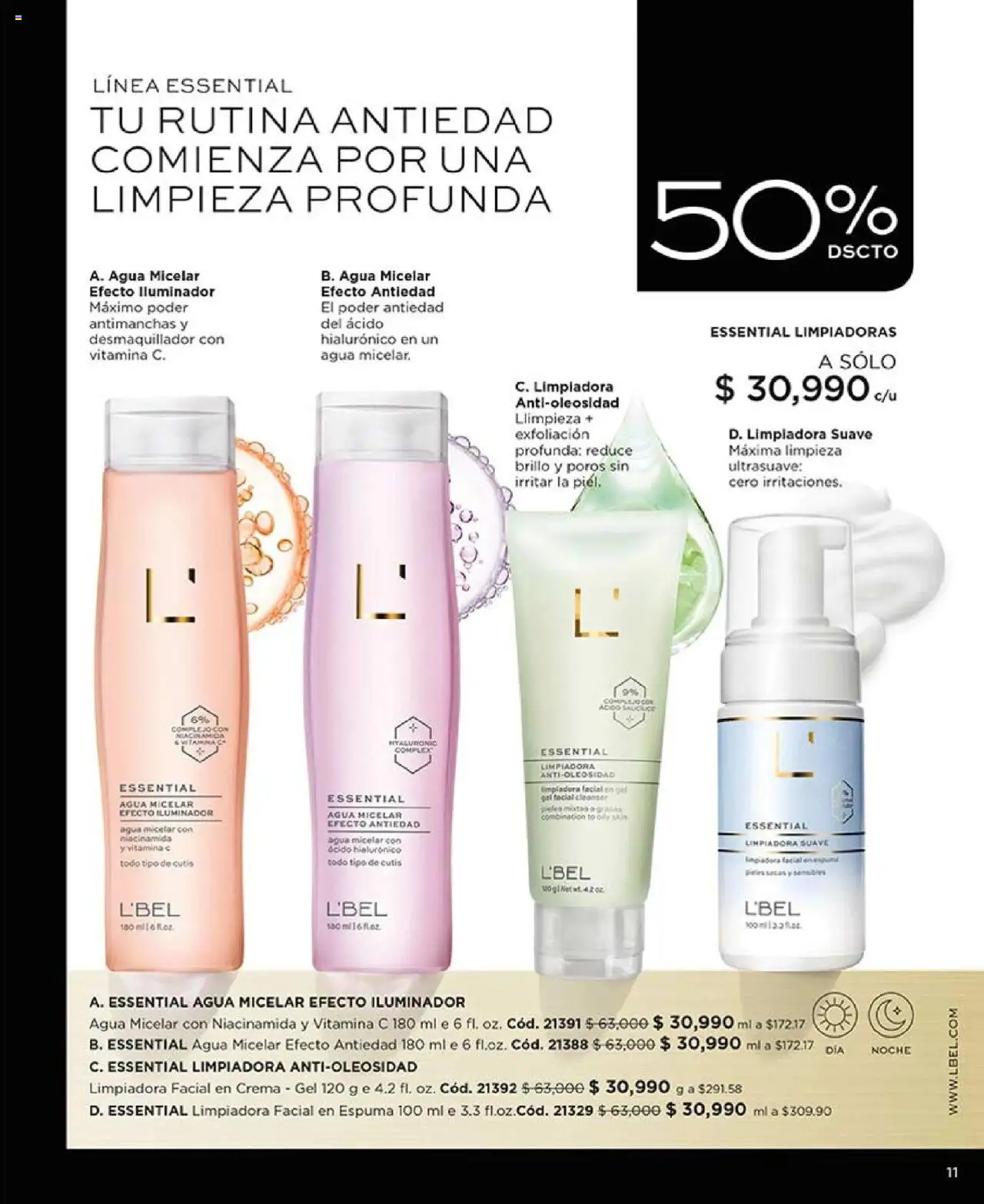 L'Bel revista - valida desde el 27.05.2025 | Página: 11 | Productos: Agua micelar, Espuma, Iluminador, Brillo