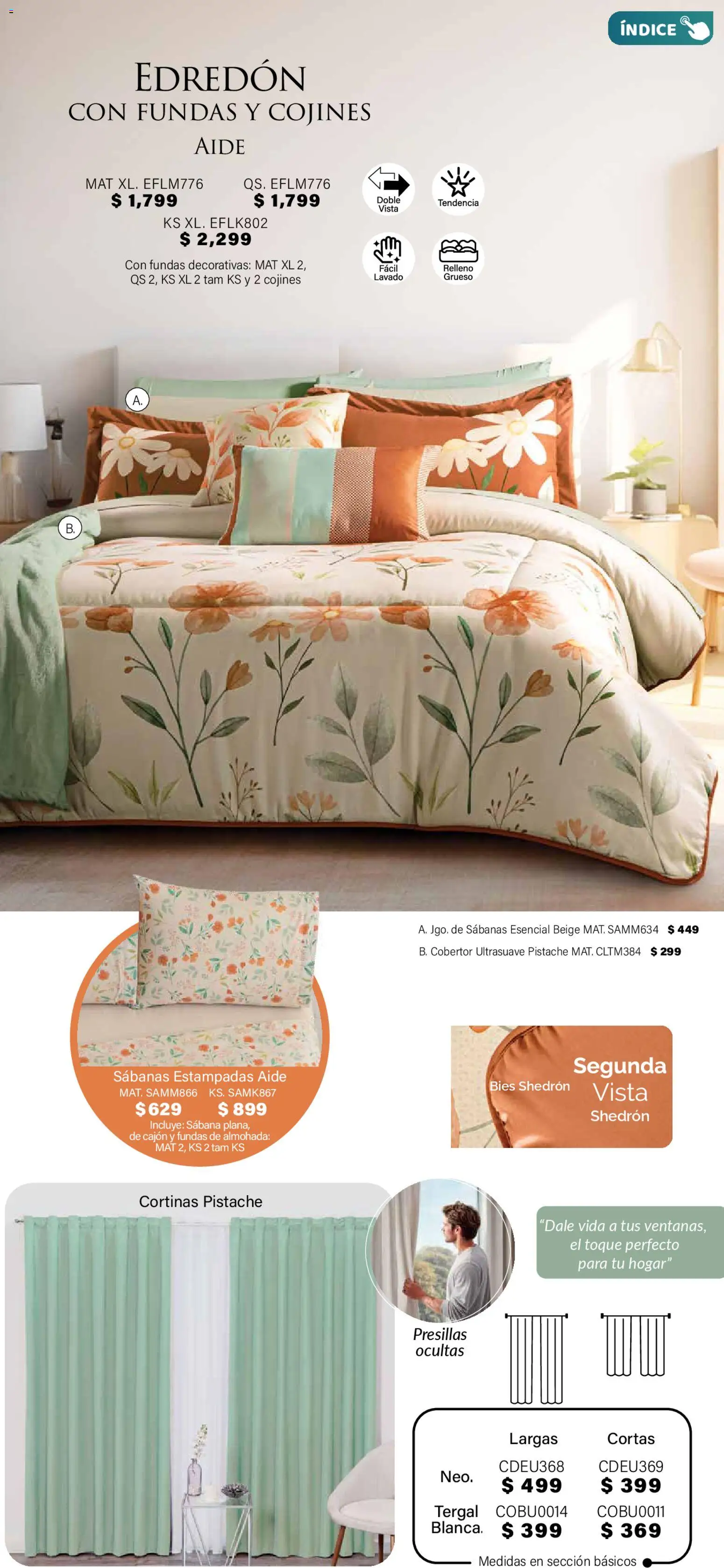 Nuevas ofertas de Colchas Concord válidas en toda la República Mexicana desde el 01.11.2025. ¡Encuentra las mejores ofertas en Colchas Concord Buen Fin! | Página: 132 | Productos: Cobertor, Almohada, Sabanas, Cortinas