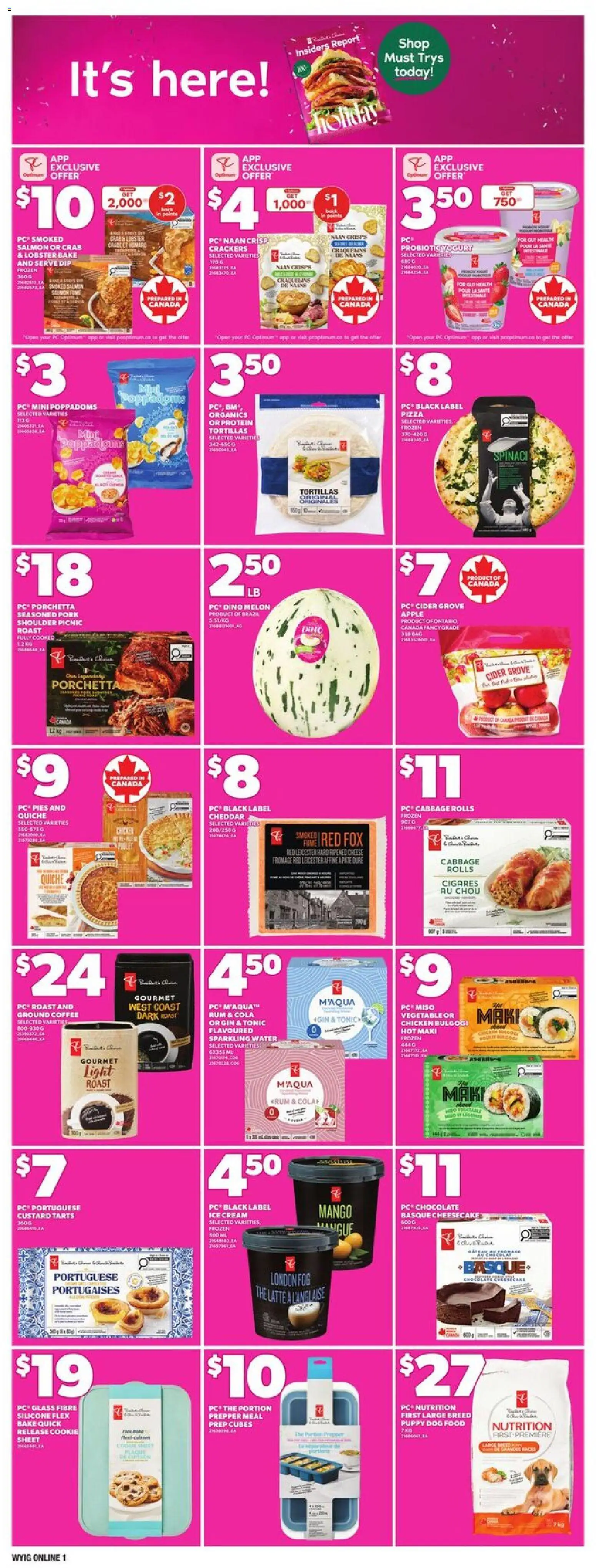 Loblaws flyer valid from 30.10.2025 | Page: 8 | Products: Cream, Ice cream, Coffee, Chicken