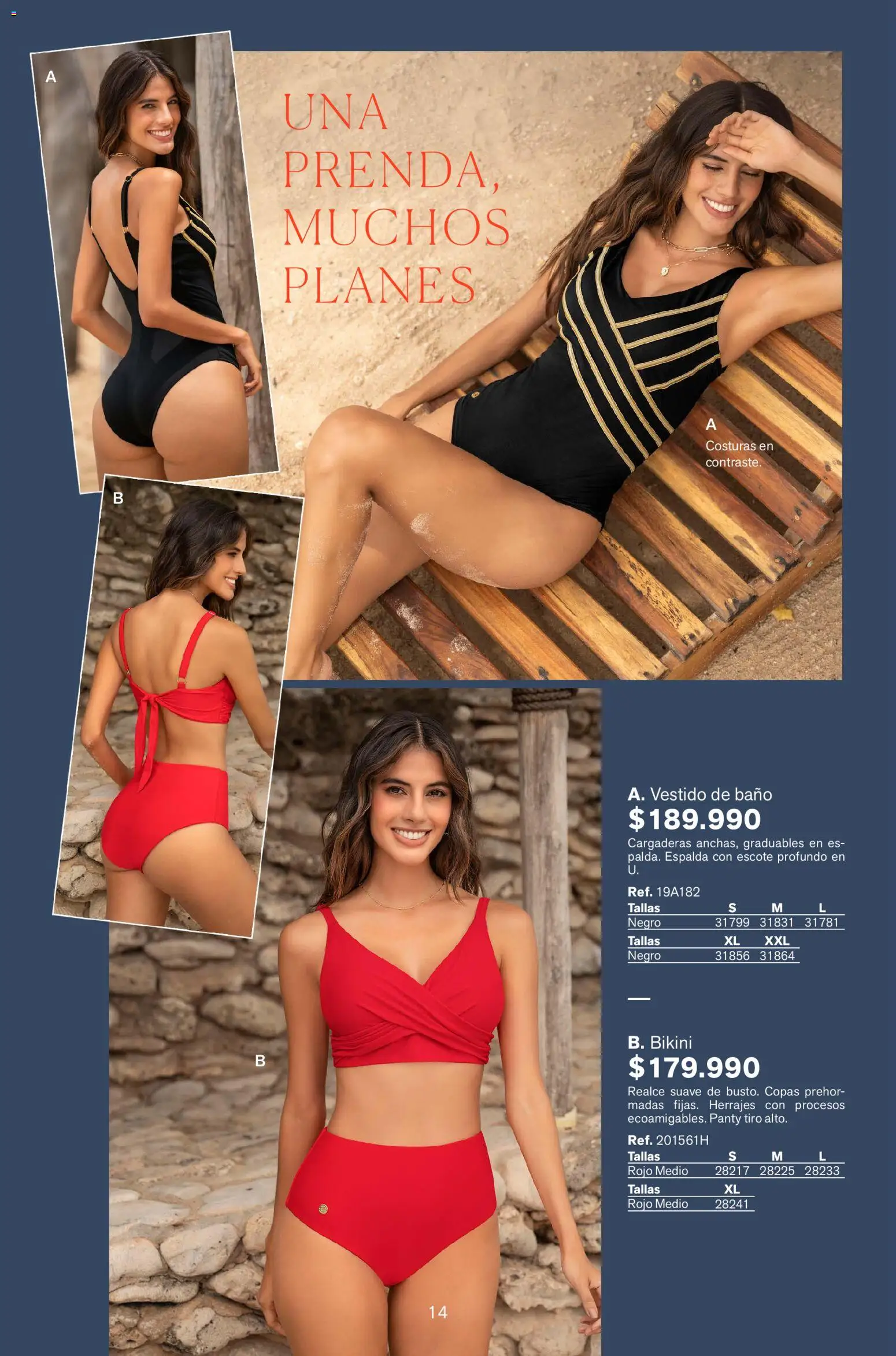 Leonisa revista - valida desde el 13.11.2025 | Página: 14 | Productos: Bikini, Baño, Vestido, Vestido de baño