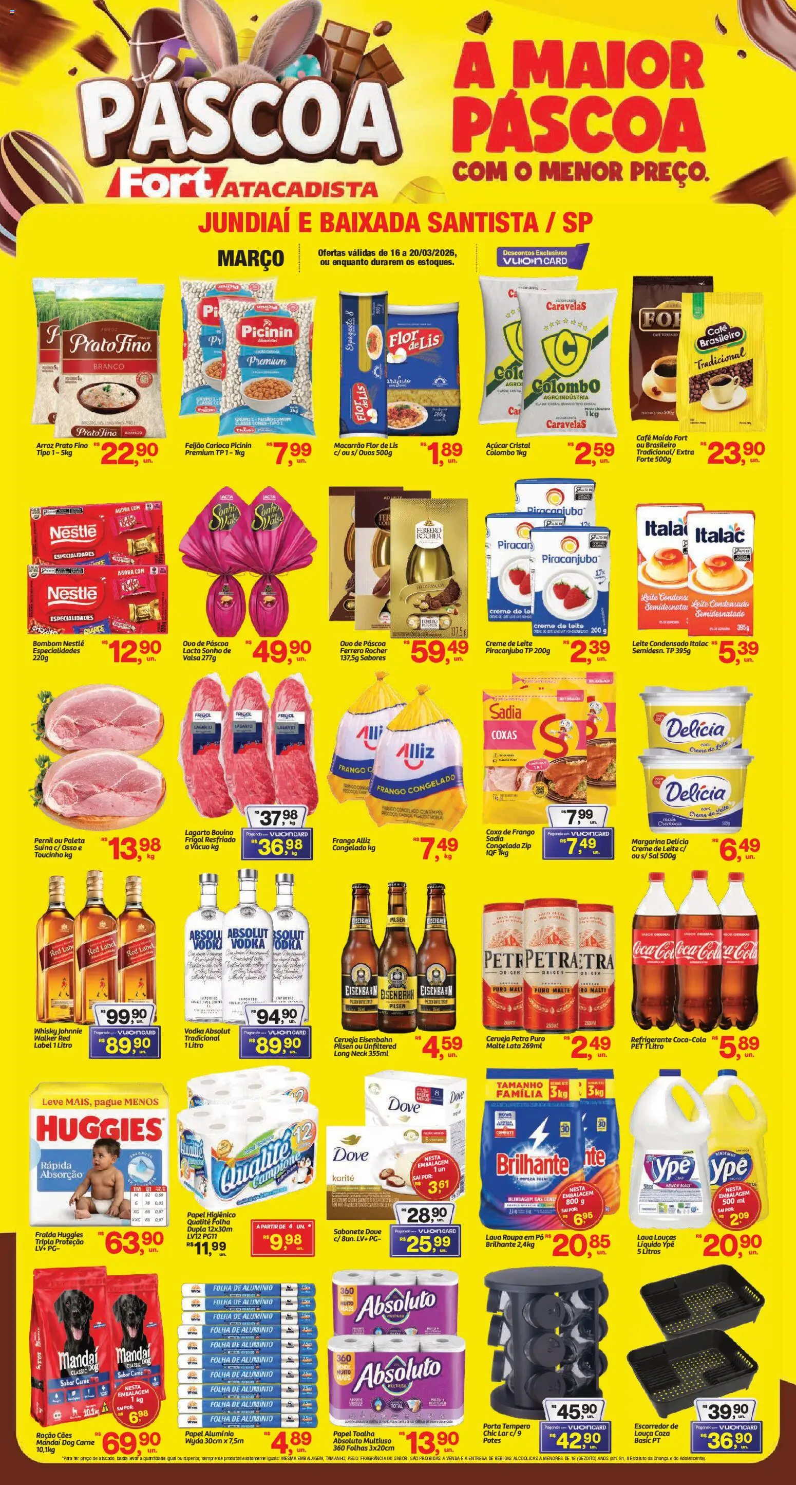 Fort Atacadista Folheto - válido de 16.03.2026 | Página: 1 | Produtos: Escorredor, Eisenbahn, Bombom, Leite condensado