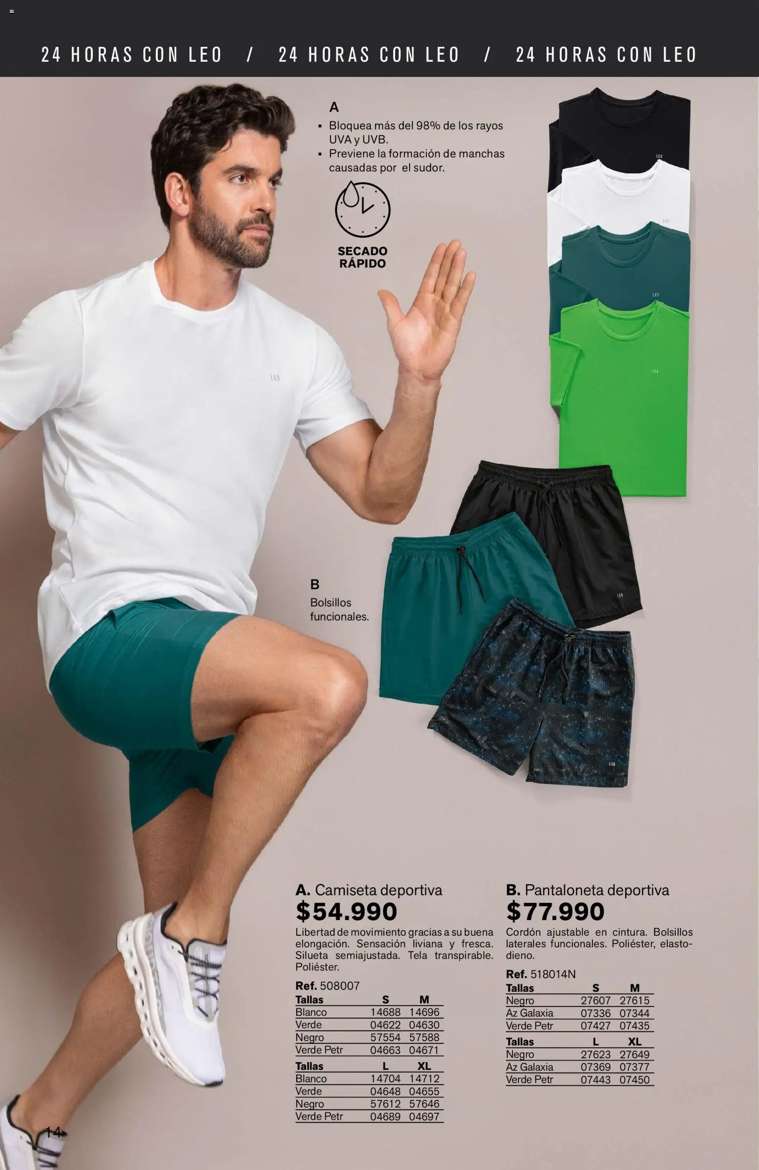 Leonisa revista - valida desde el 16.03.2026 | Página: 14 | Productos: Camiseta, Uva, Pantaloneta