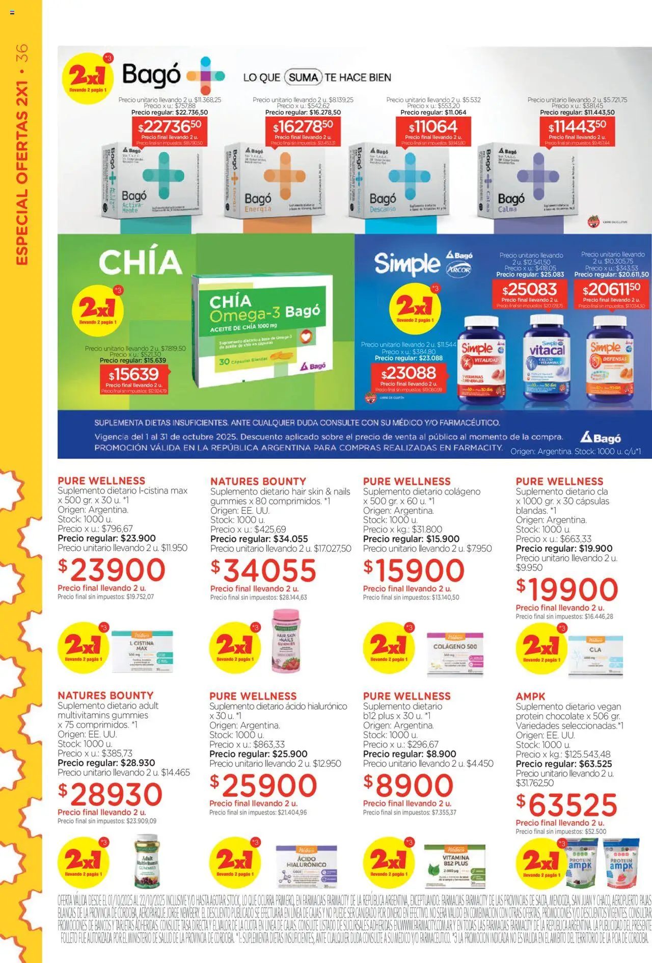 Farmacity catálogo │ válido desde el 01.10.2025 | Página: 36 | Productos: Sobre, Aceite, Chocolate, Té