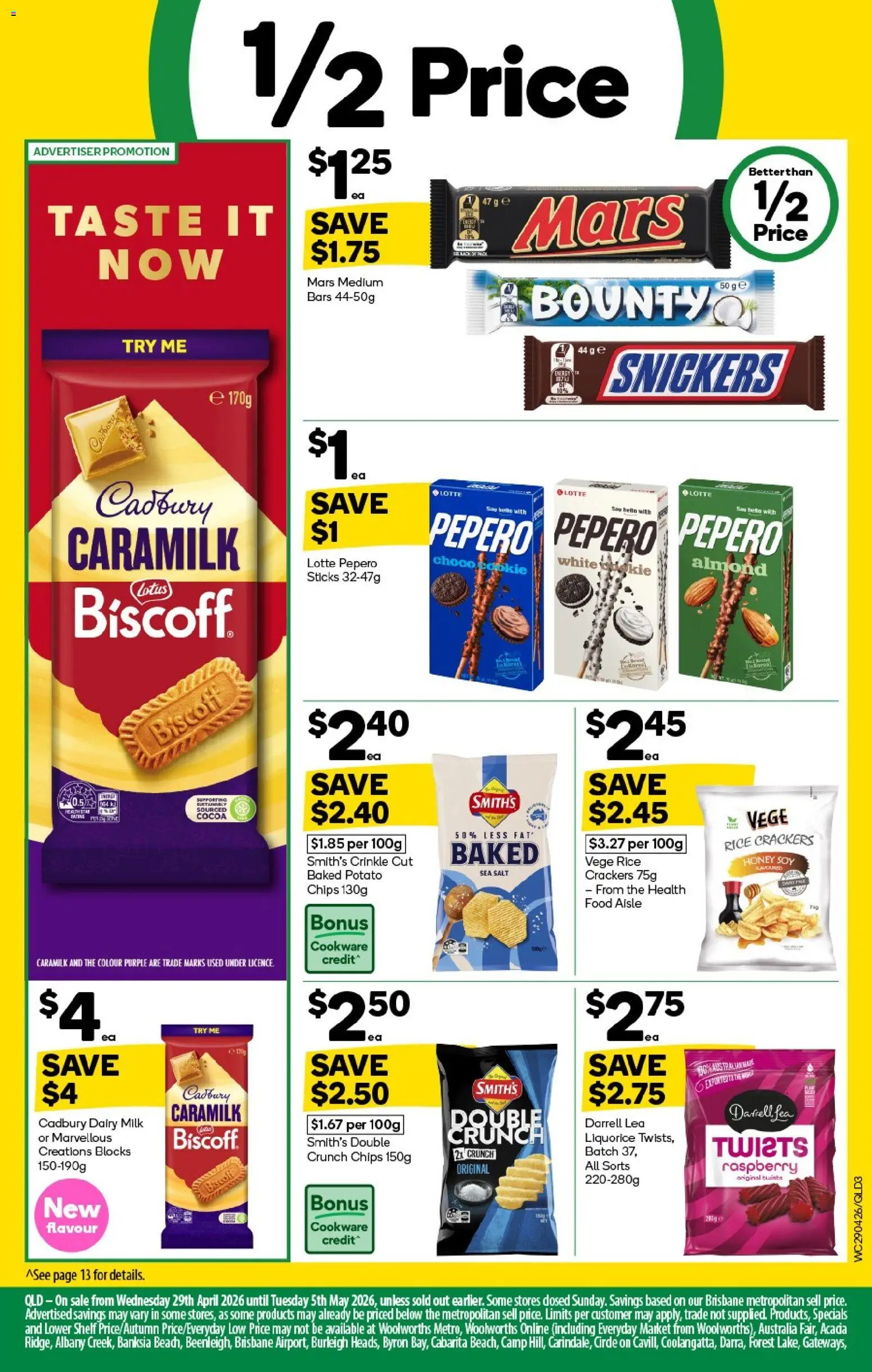 Woolworths catalogue - valid from 29.04.2026 | Page: 3 | Products: Shelf, Cocoa, Dairy, Raspberry