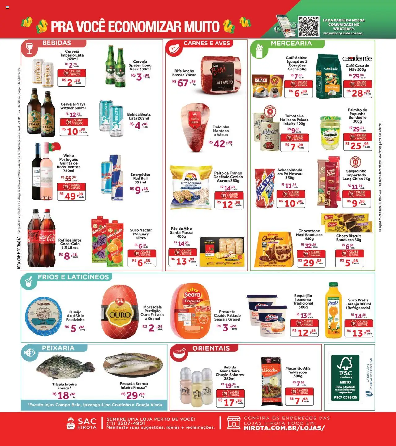 Hirota Food Folheto - válido de 17.10.2025 | Página: 2 | Produtos: Energético, Presunto, Mortadela, Macarrão