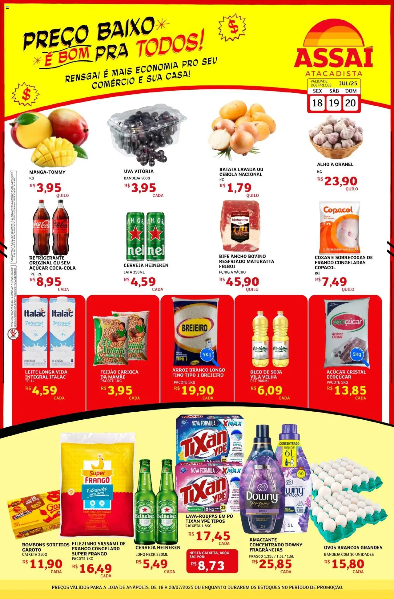 Assaí Atacadista Folheto - válido de 18.07.2025 | Página: 1 | Produtos: Perfume, Arroz, Heineken, Soja