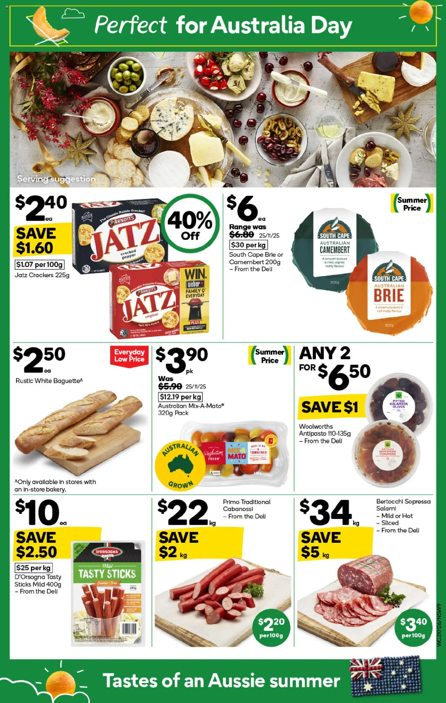 Woolworths catalogue - valid from 21.01.2026 | Page: 9 | Products: Crackers, Tomatoes, Olives, Pepper