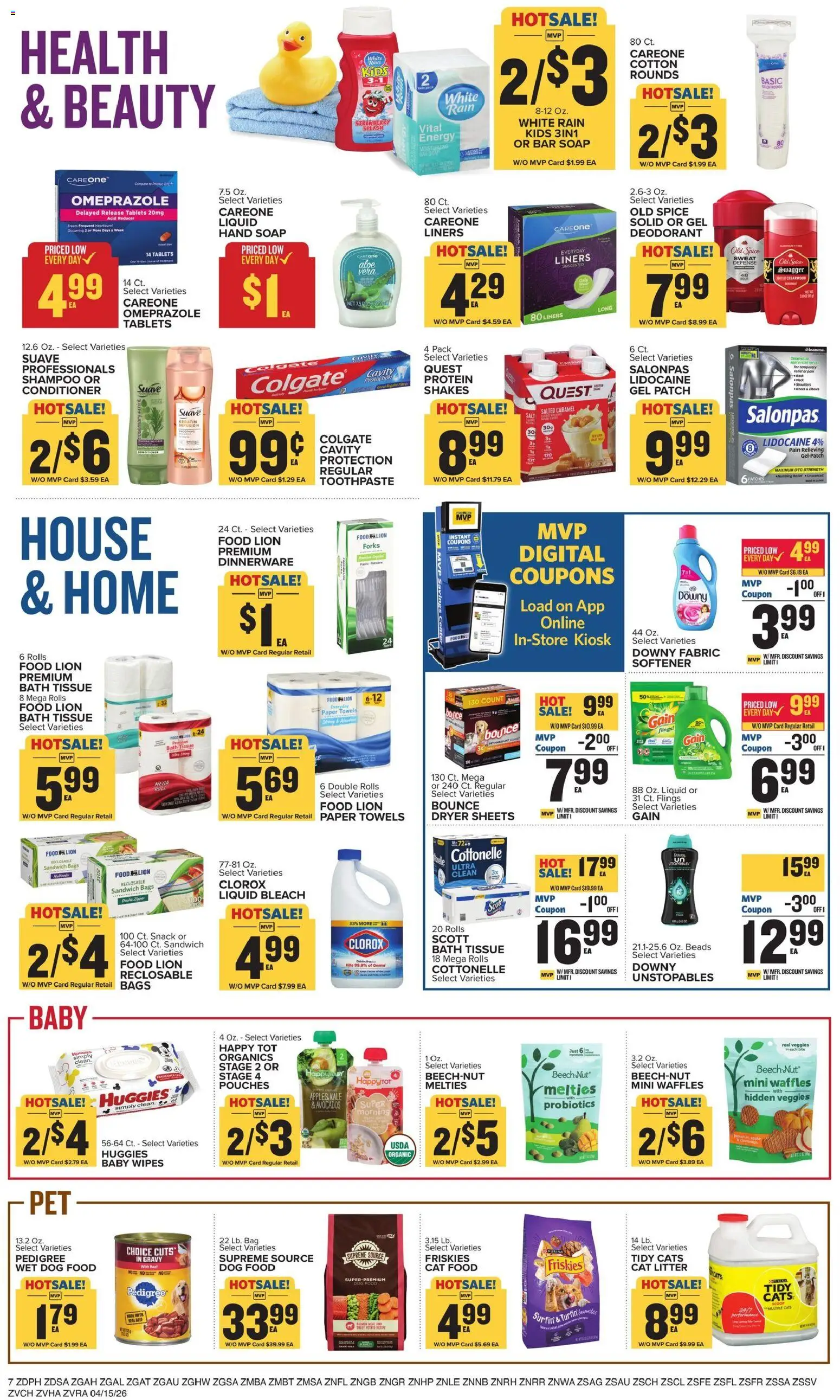 Food Lion Weekly Ad - valid from 15.04.2026 | Page: 14 | Products: Kale, Cat Food, Toothpaste, Bar Soap