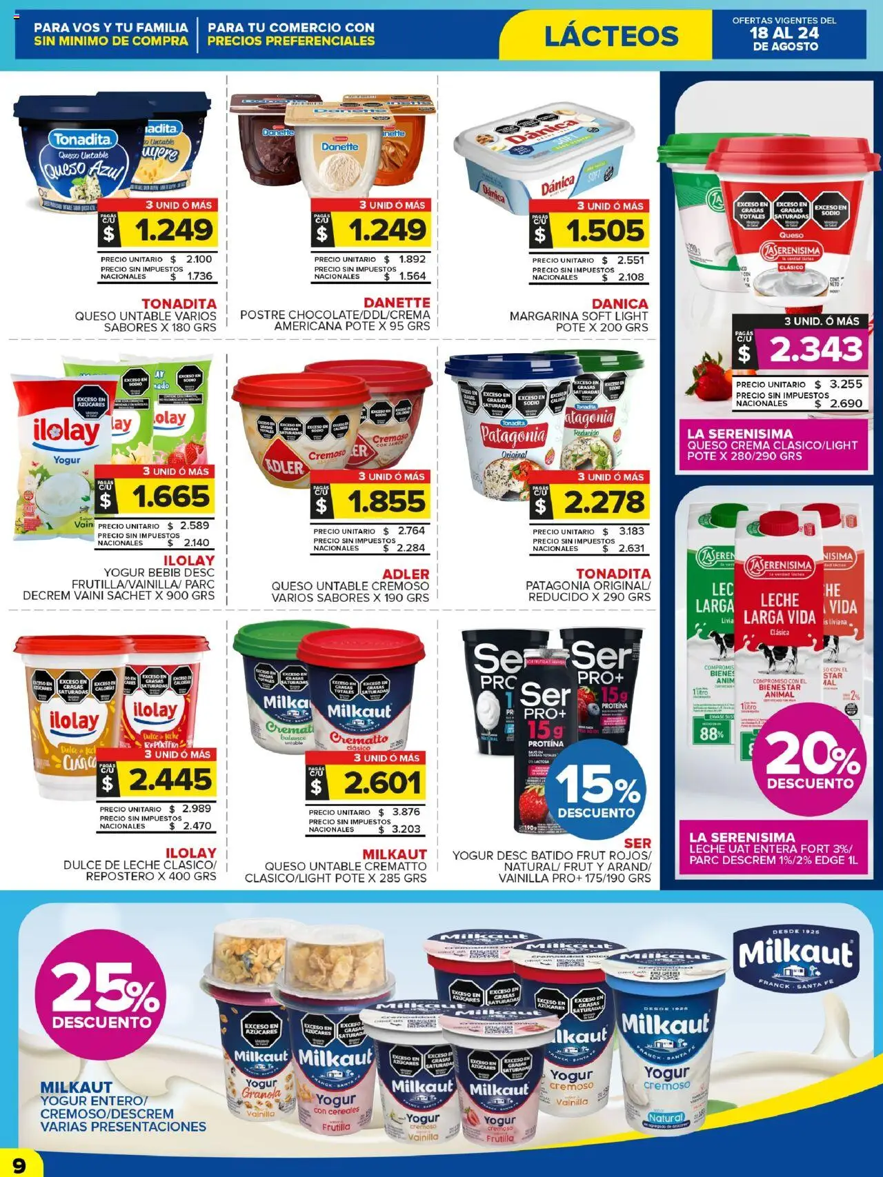 Carrefour Maxi catálogo - CABA │ válido desde el 18.08.2025 | Página: 9 | Productos: Queso crema, Jamón, Margarina, Crema