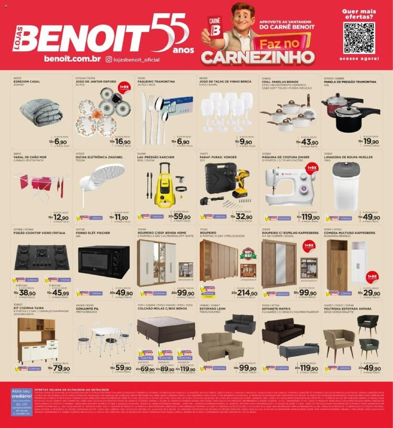 Benoit Folheto - válido de 01.04.2026 | Página: 12 | Produtos: Máquina de costura, Ducha eletrônica, Colchão, Panela de pressão