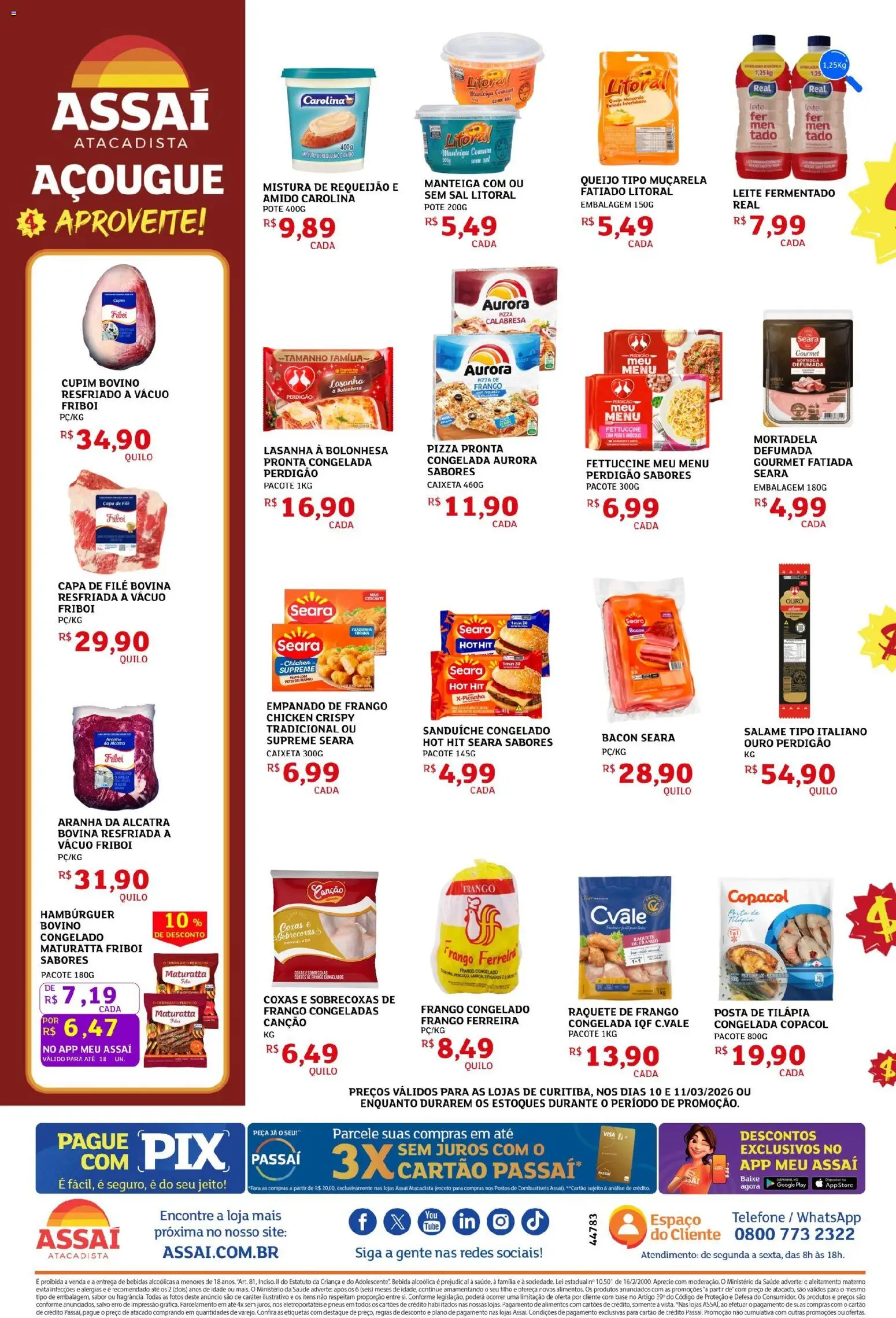 Assaí Atacadista Folheto - válido de 10.03.2026 | Página: 2 | Produtos: Manteiga, Pizza, Telefone, Sal