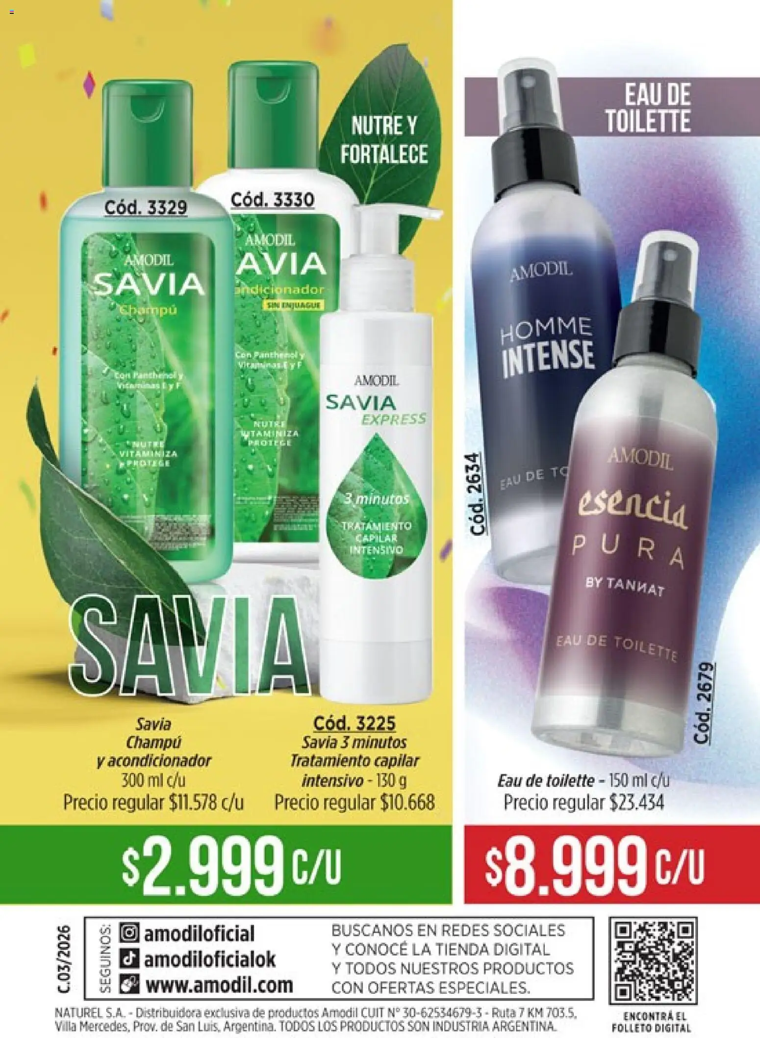 Catálogo Amodil Campaña 3 │ válido desde el 01.03.2026 | Página: 164 | Productos: Eau de toilette, Champú, Acondicionador