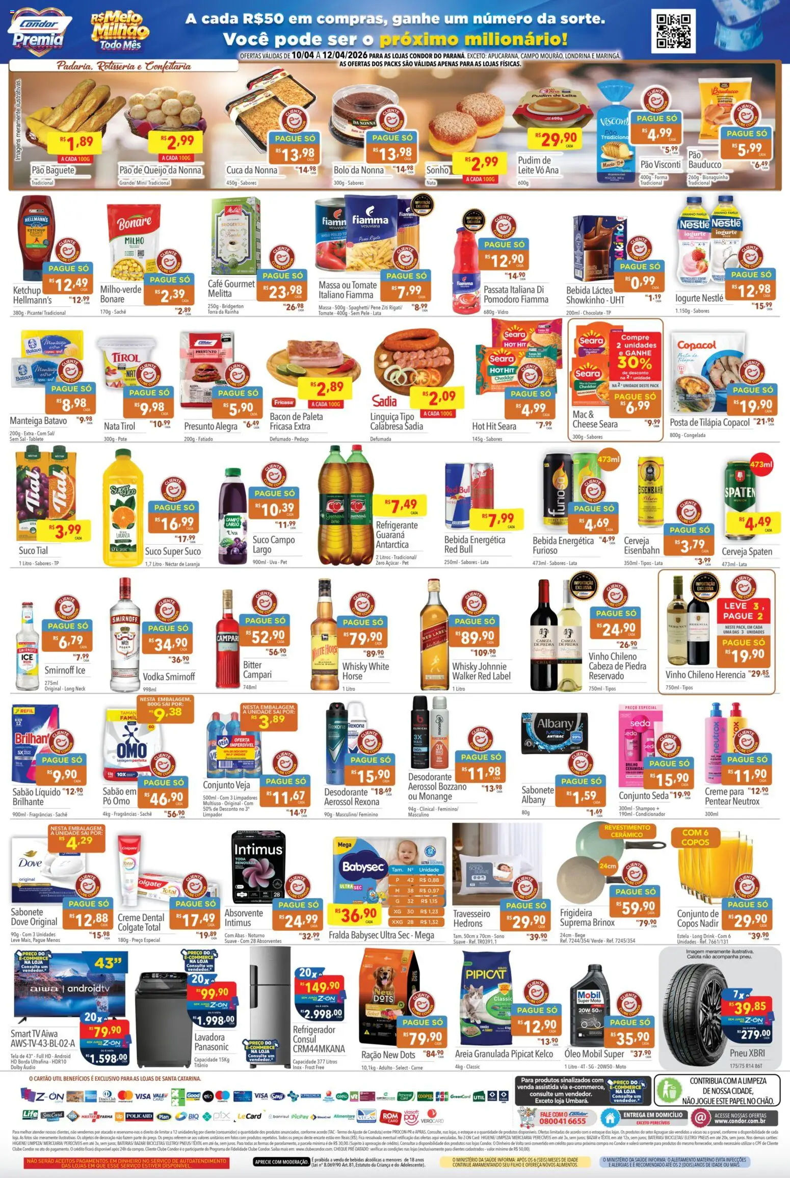 Supermercados Condor Folheto - válido de 10.04.2026 | Página: 2 | Produtos: Pneu, Whisky, Pneus, Rexona