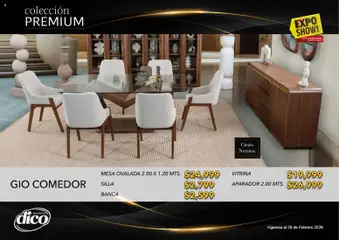 Vista previa de Muebles Dico catálogo Colección Premium, nuevo folleto de la tienda, válido en México a partir del 10.02.2026 | Página: 5 | Productos: Silla, Mesa, Aparador, Vitrina