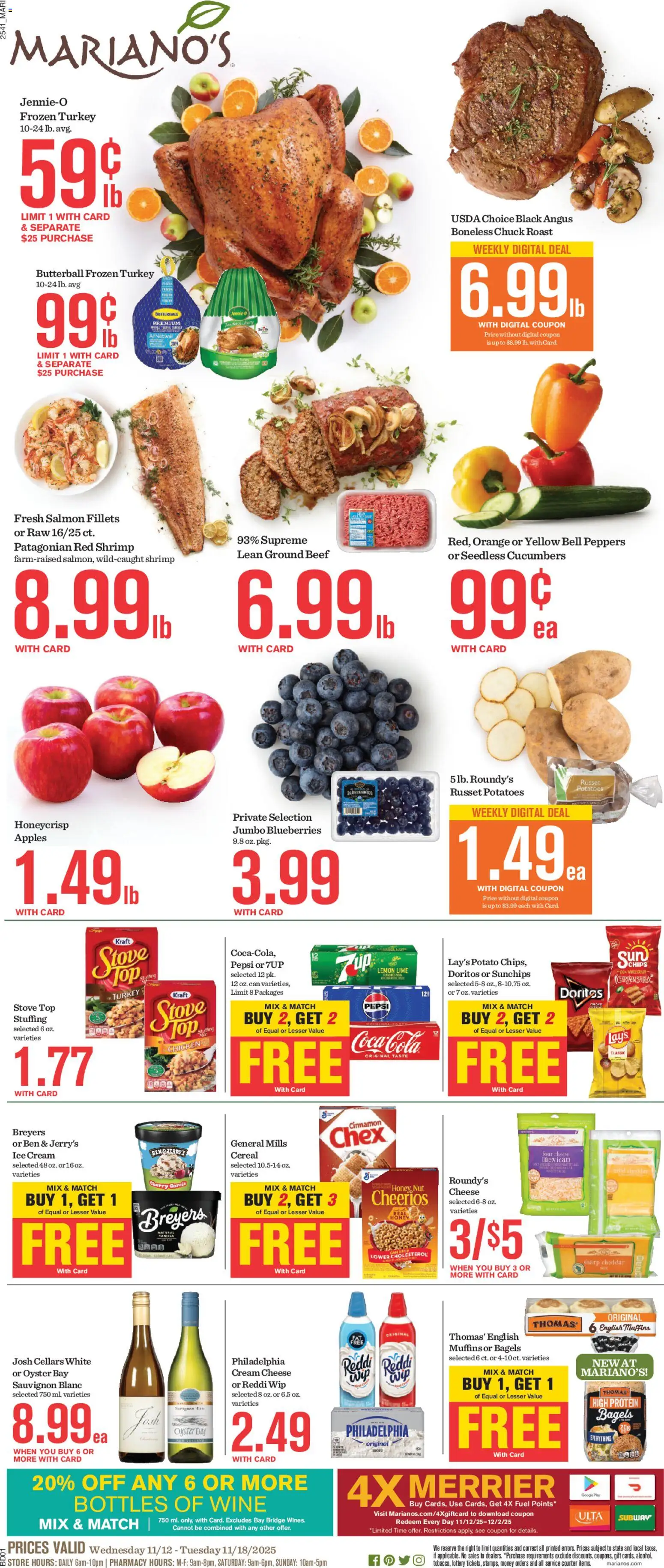 Mariano's Black Friday - valid from 12.11.2025 | Page: 1 | Products: Cucumbers, Lemon, Lime, Blueberries